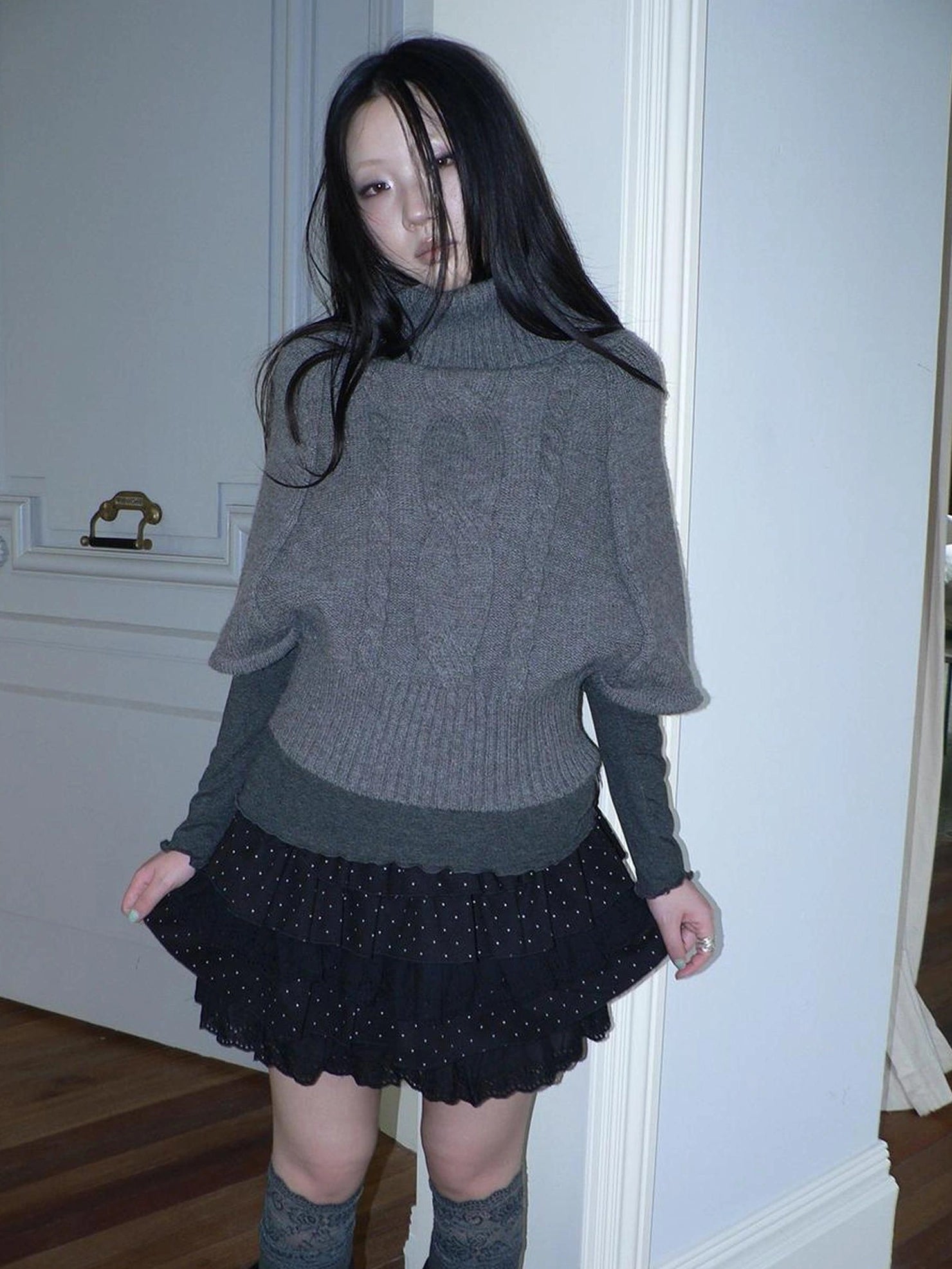 ang project Vintage Loose Knit Turtleneck Sweater Sweater