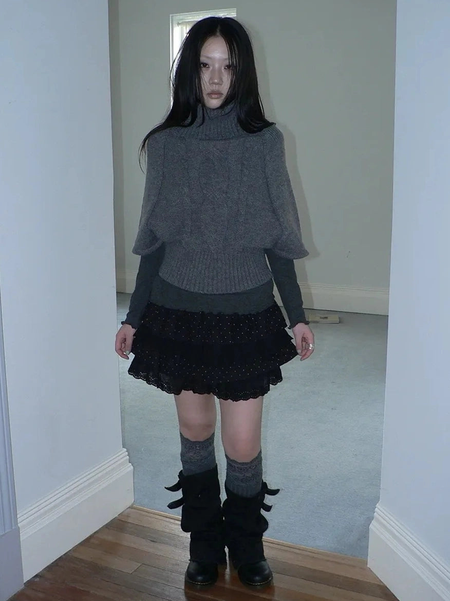 ang project Vintage Loose Knit Turtleneck Sweater Sweater