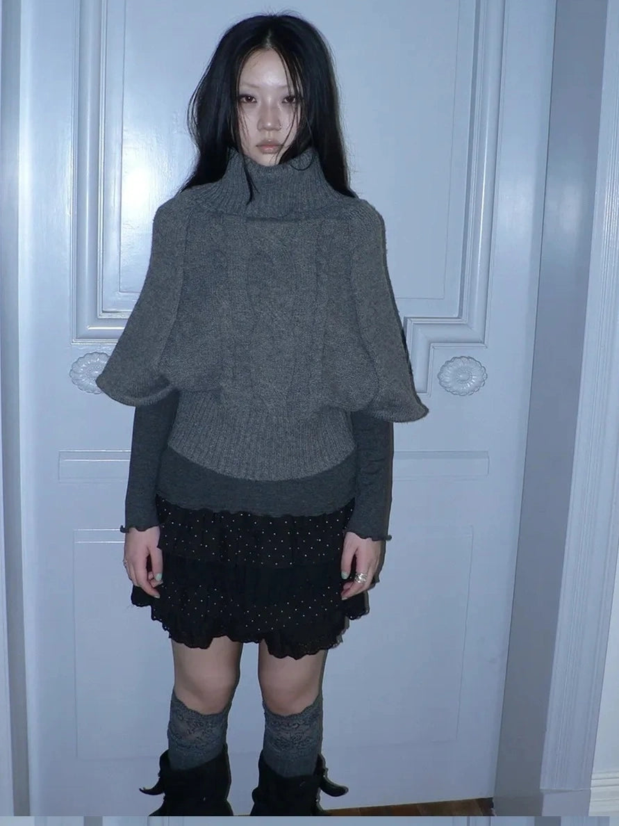 ang project Vintage Loose Knit Turtleneck Sweater Sweater