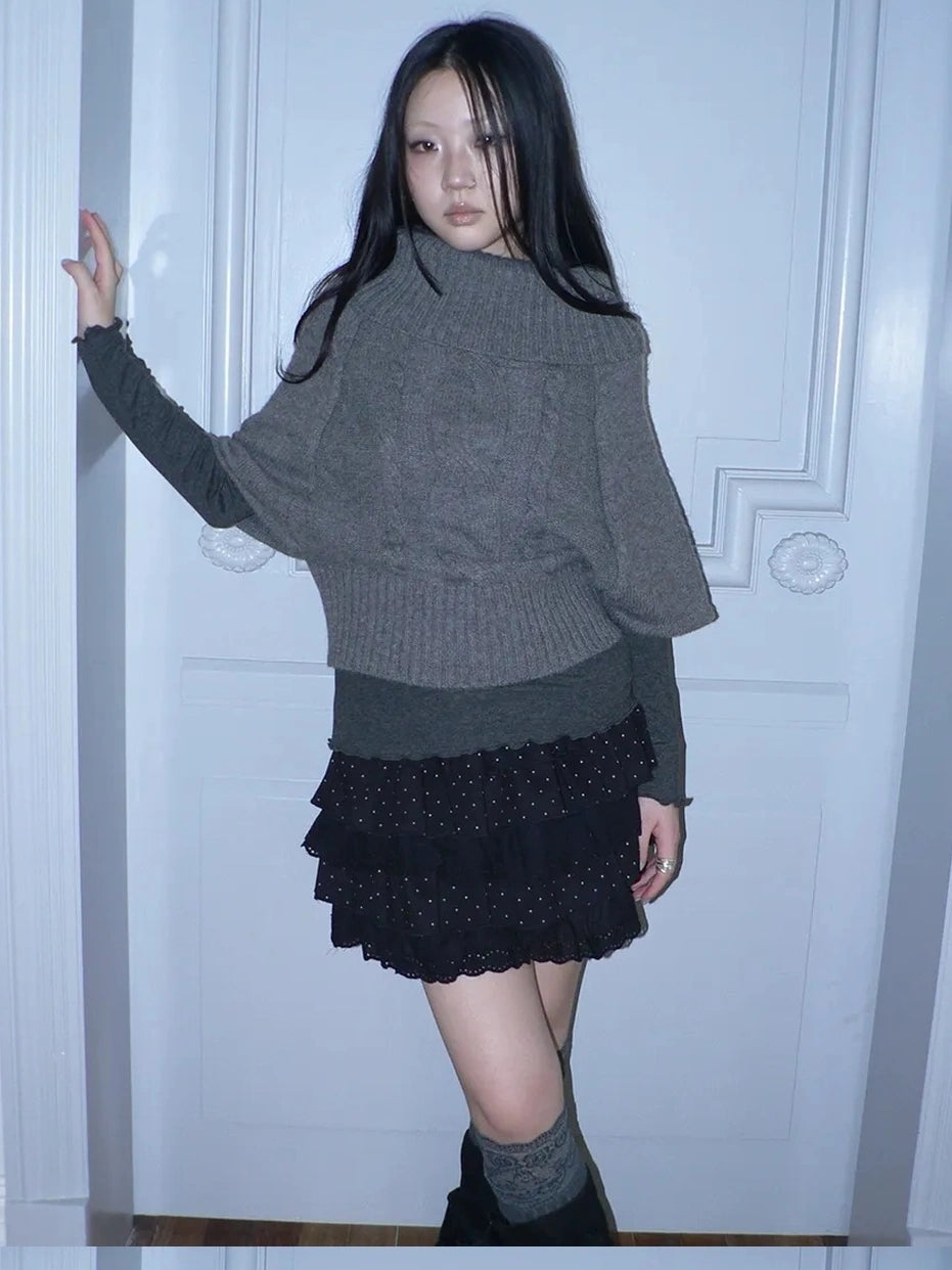 ang project Vintage Loose Knit Turtleneck Sweater Sweater