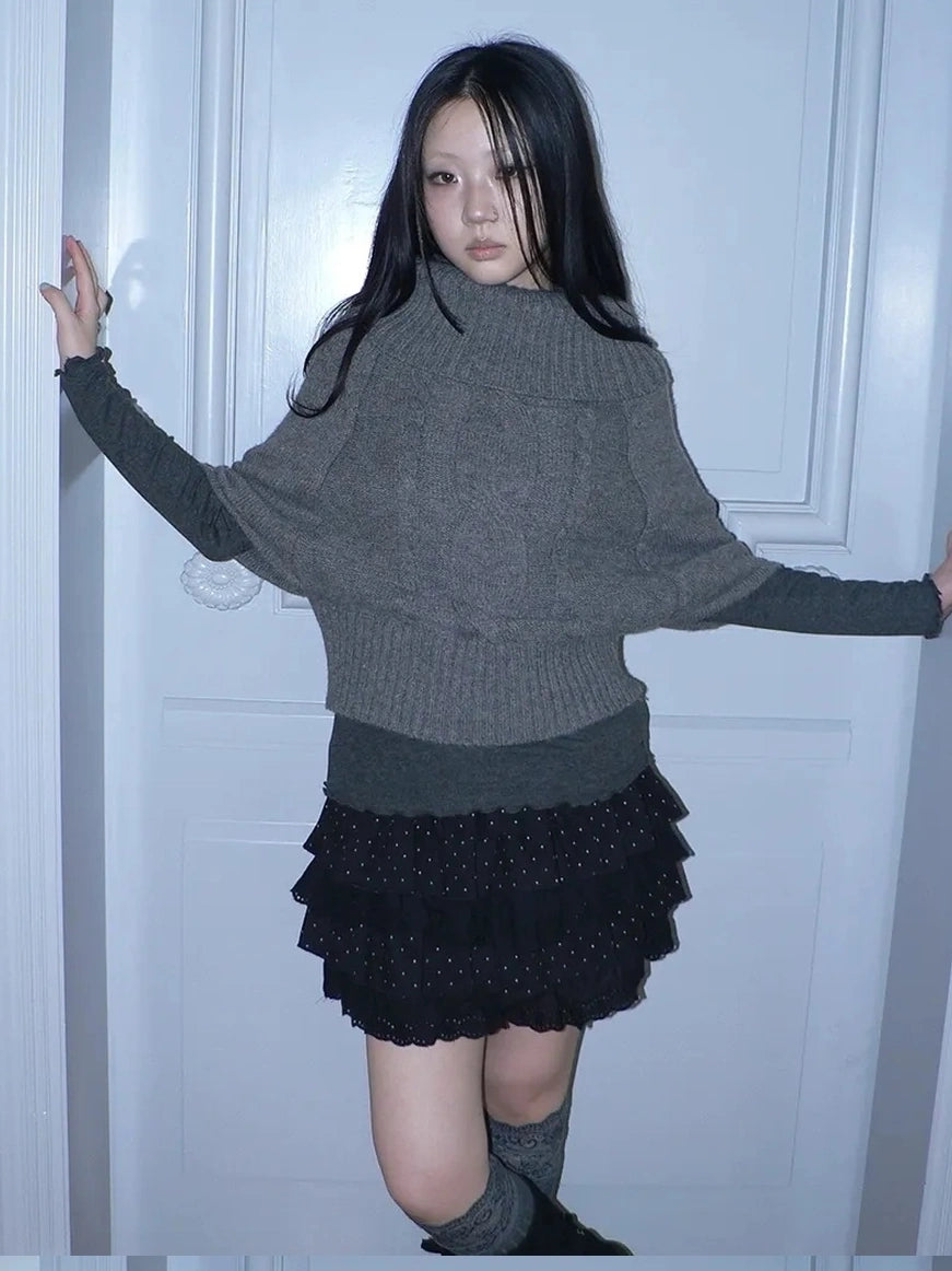 ang project Vintage Loose Knit Turtleneck Sweater Sweater