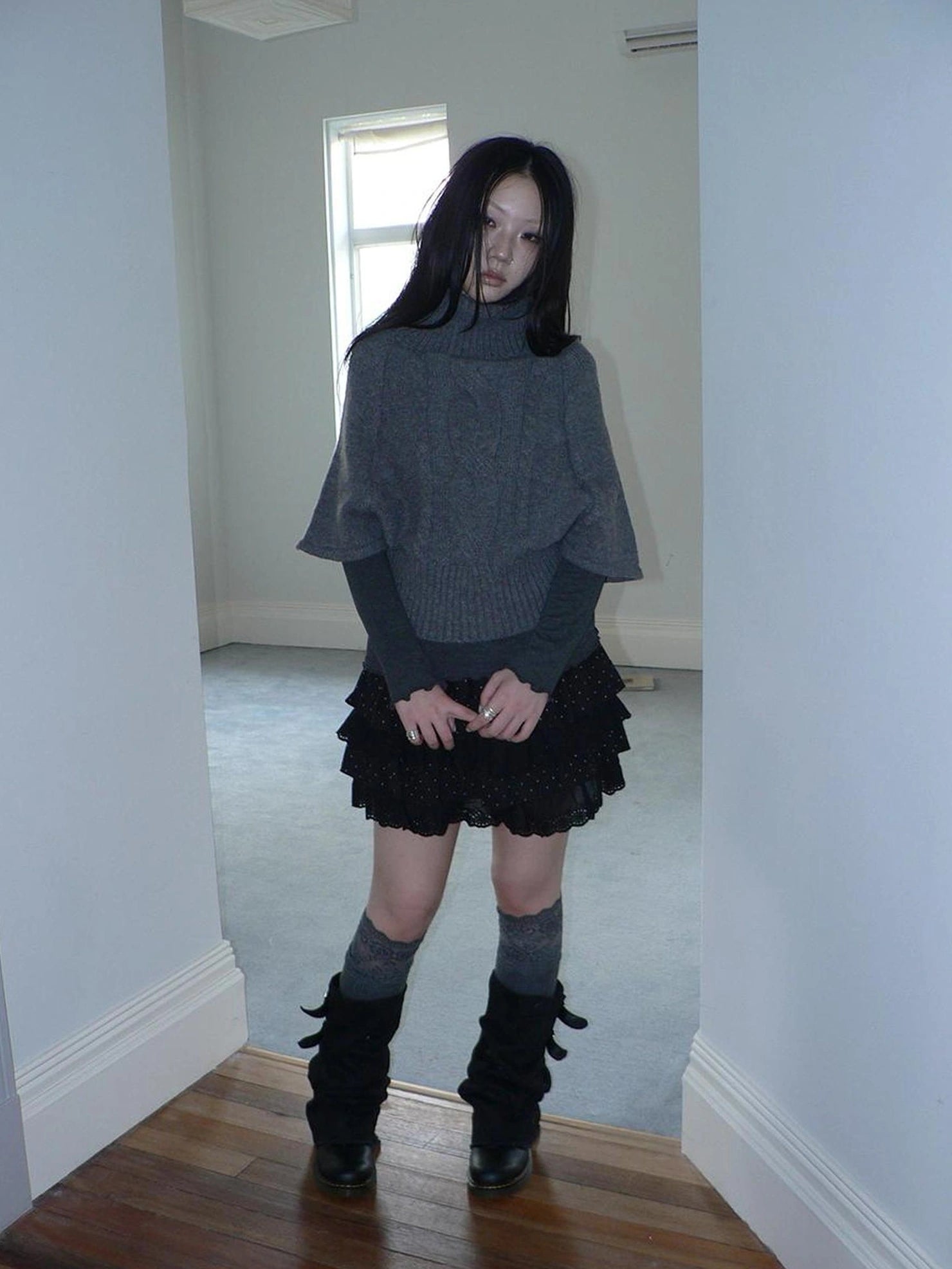 ang project Vintage Loose Knit Turtleneck Sweater Sweater