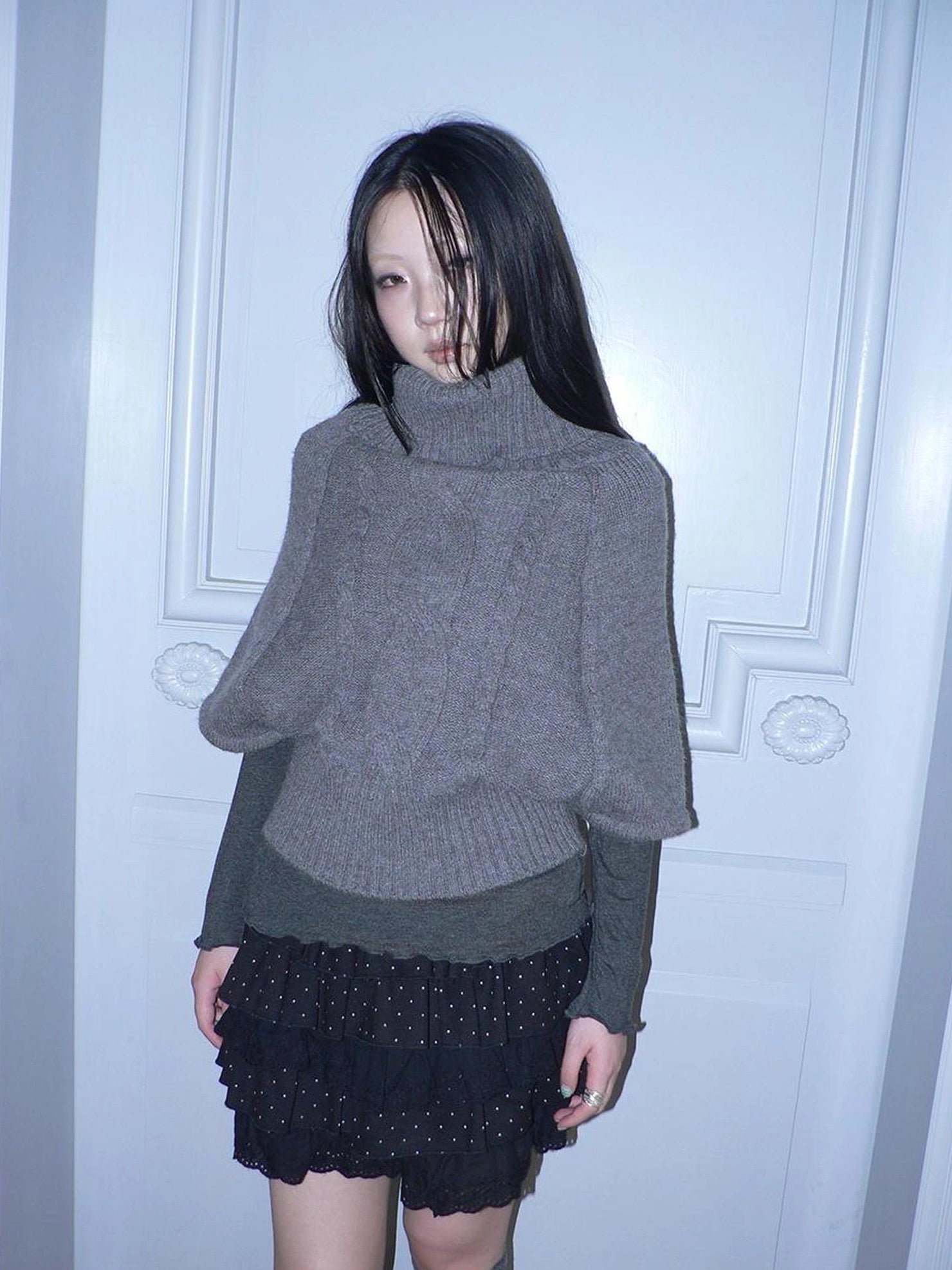 ang project Vintage Loose Knit Turtleneck Sweater Sweater