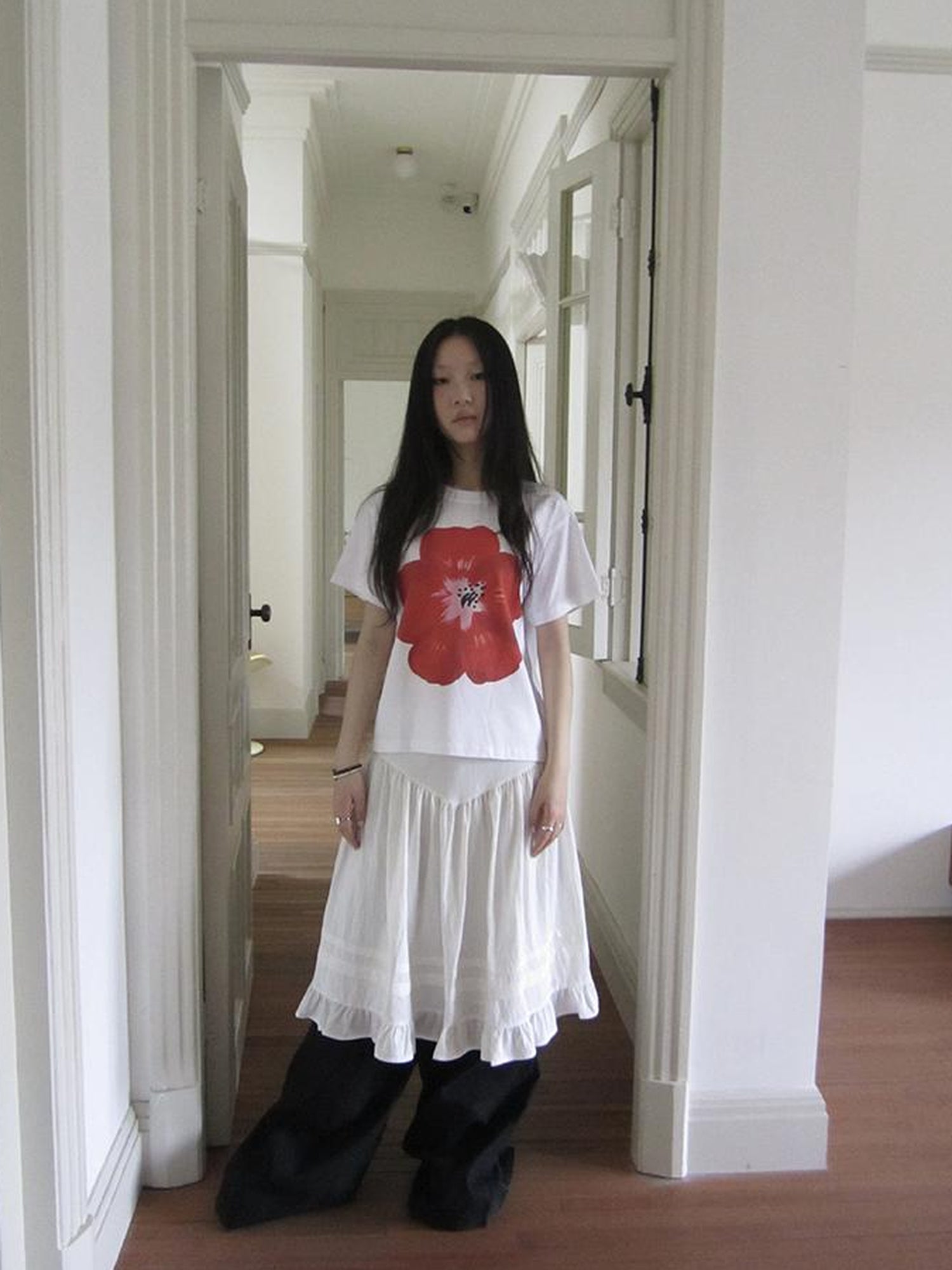 ang project Vintage Minimalist Pleated Midi Skirt