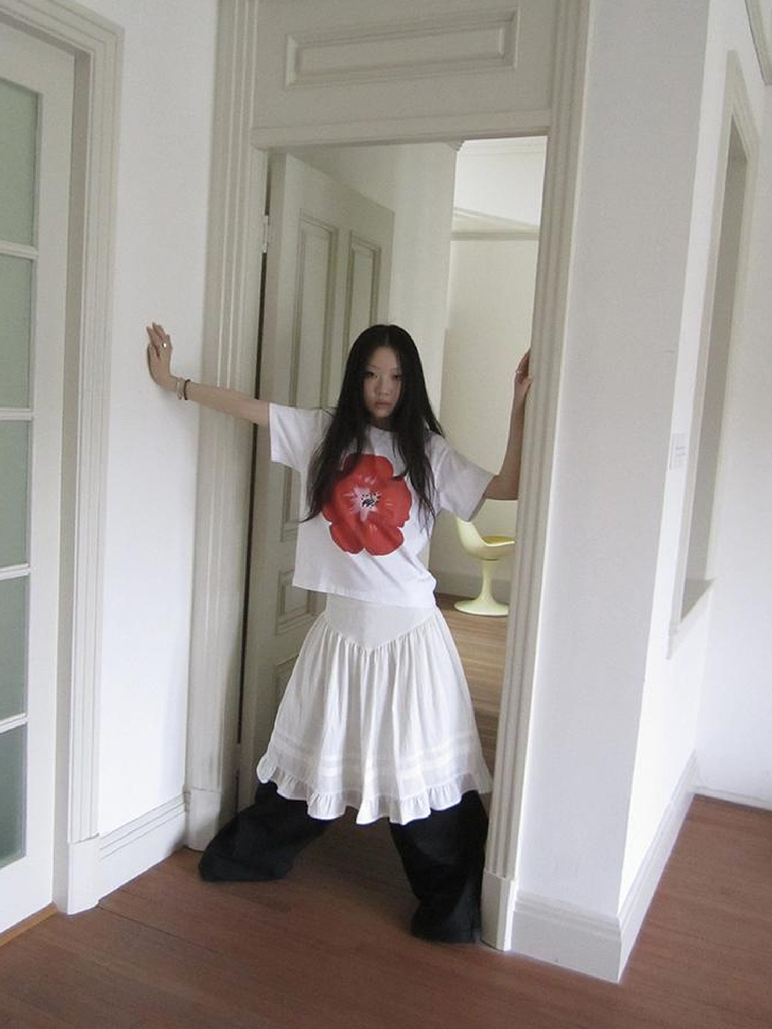 ang project Vintage Minimalist Pleated Midi Skirt