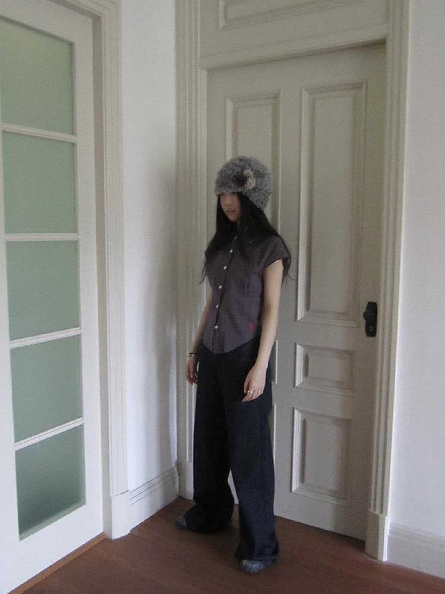 ang project Vintage Plaid Cropped T Shirt With Embroidery