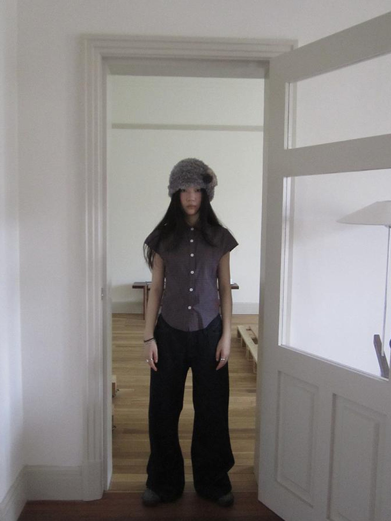 ang project Vintage Plaid Cropped T Shirt With Embroidery