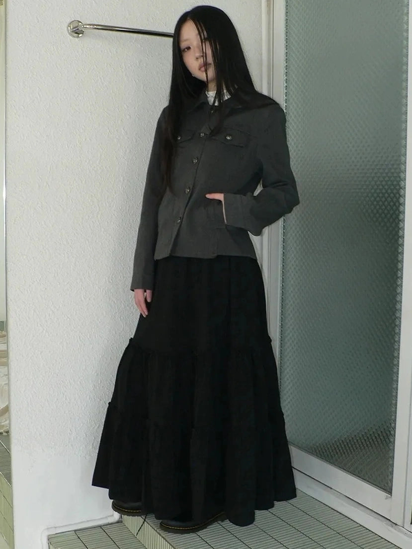 ang project Vintage Plaid Patchwork Peter Pan Collar Midi Skirt Skirt