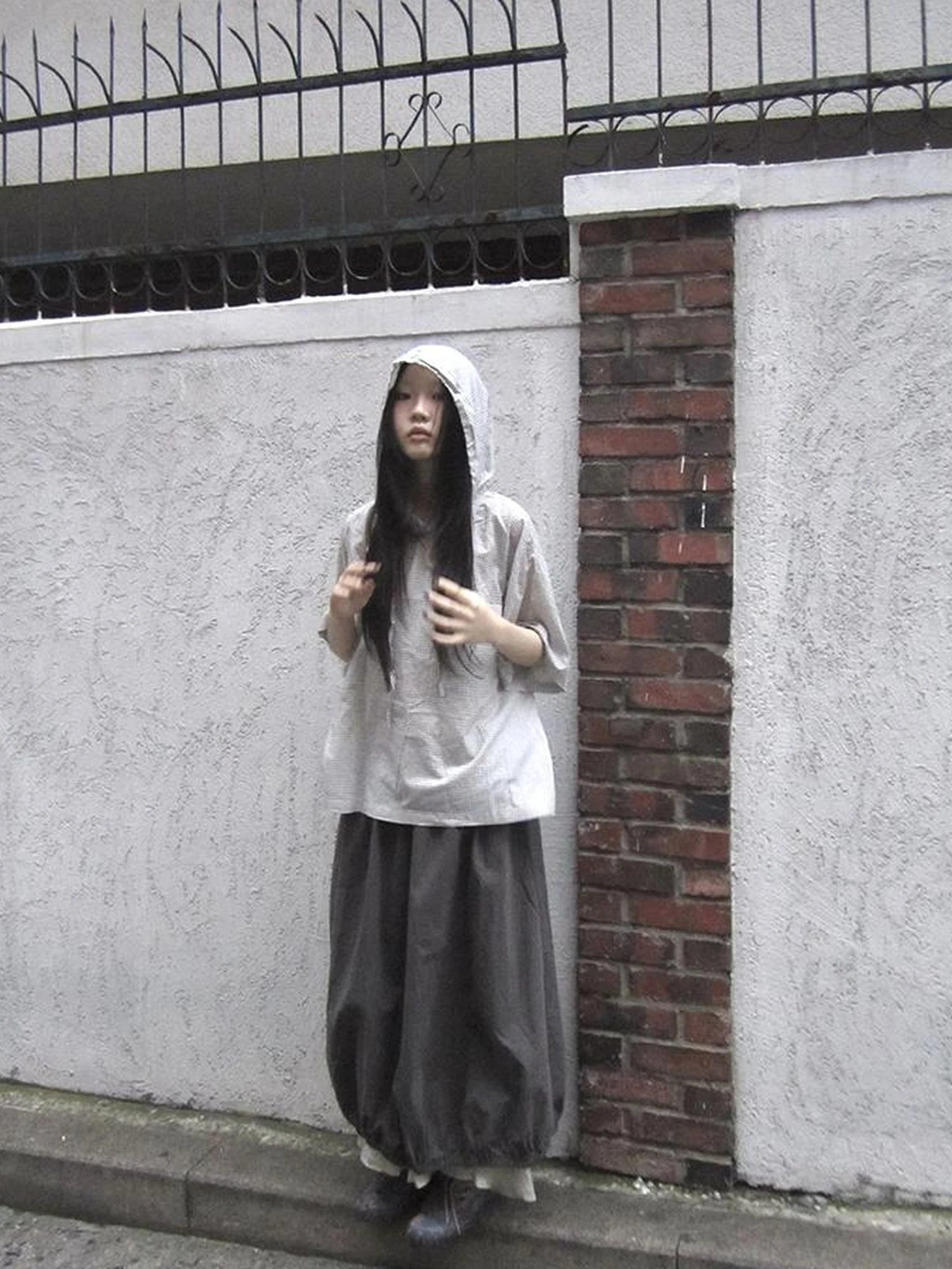 Vintage Plaid Short Sleeve Hooded Shirt