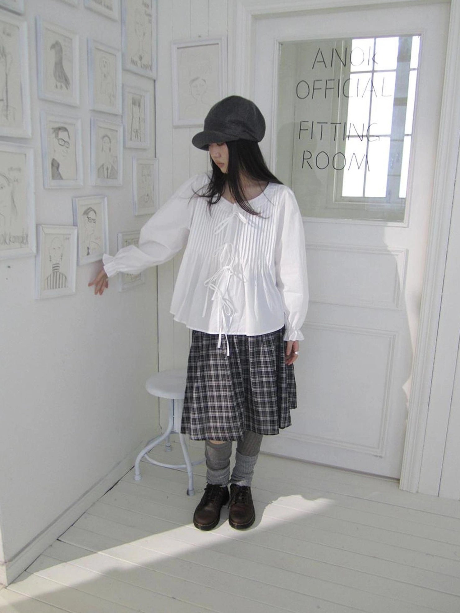 ang project Vintage Pleated Lace Trim Blouse With Lantern Sleeves Shirts