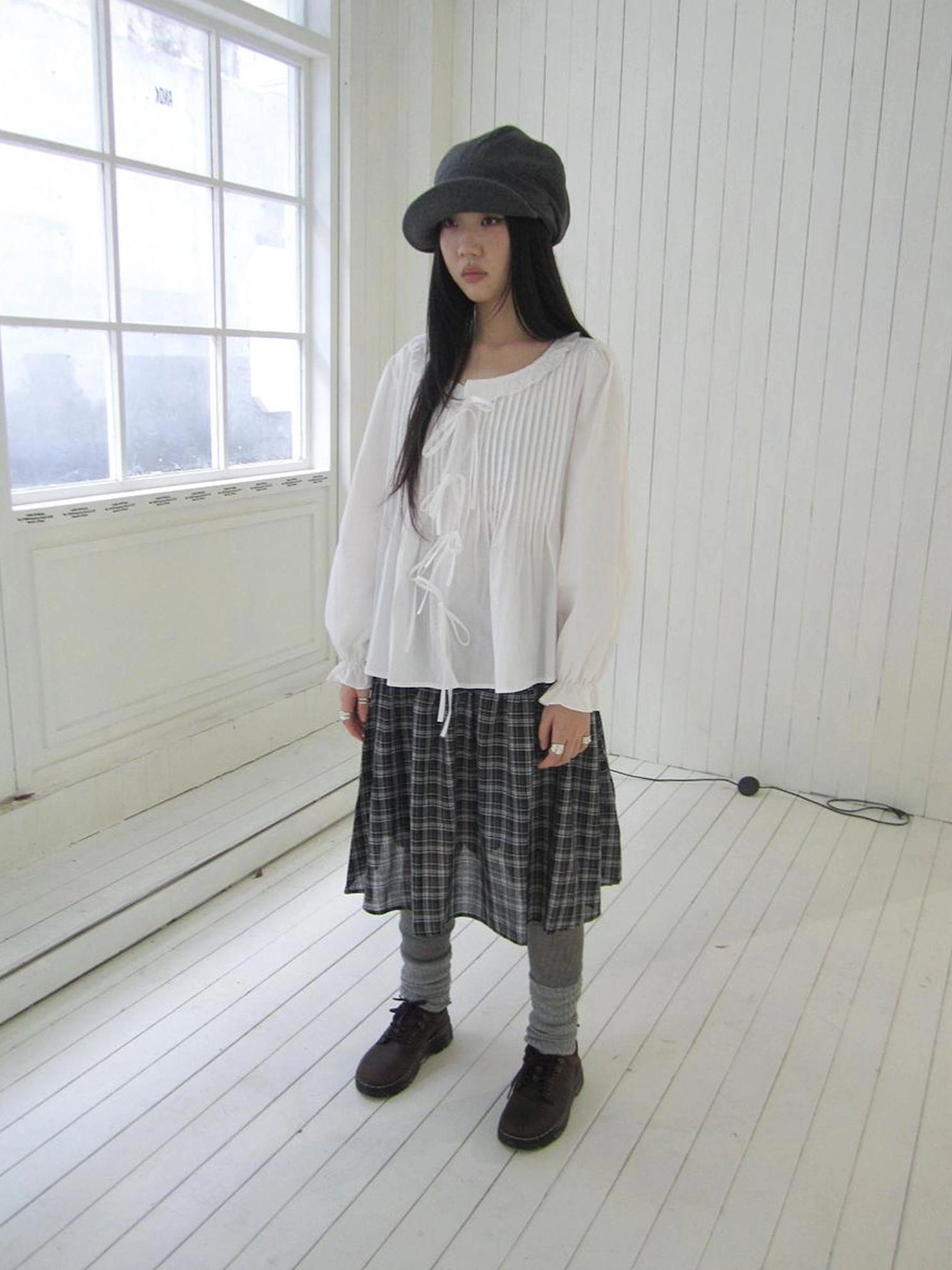 ang project Vintage Pleated Lace Trim Blouse With Lantern Sleeves Shirts