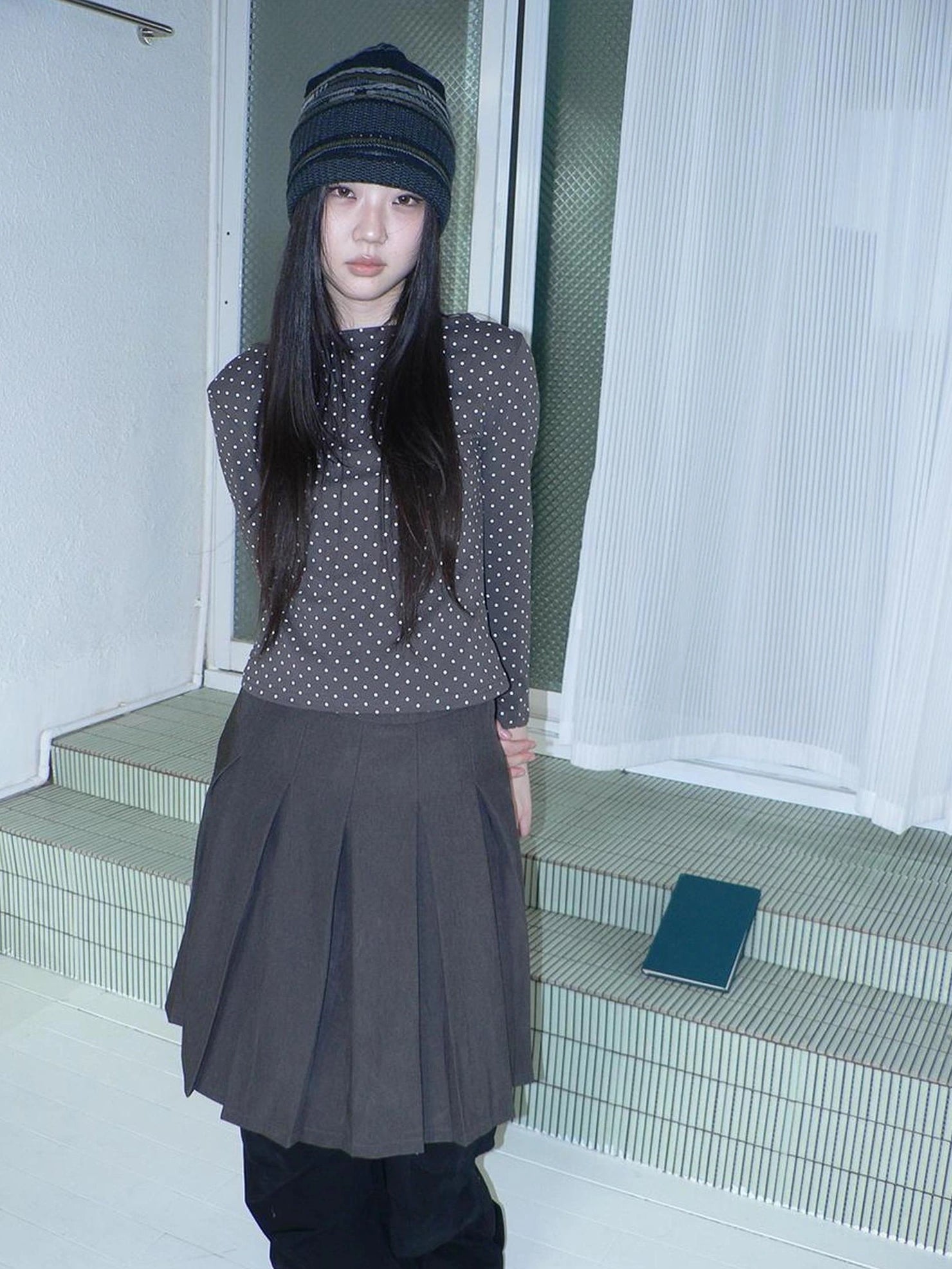 ang project Vintage Polka Dot Print Cropped T-shirt T-shirt