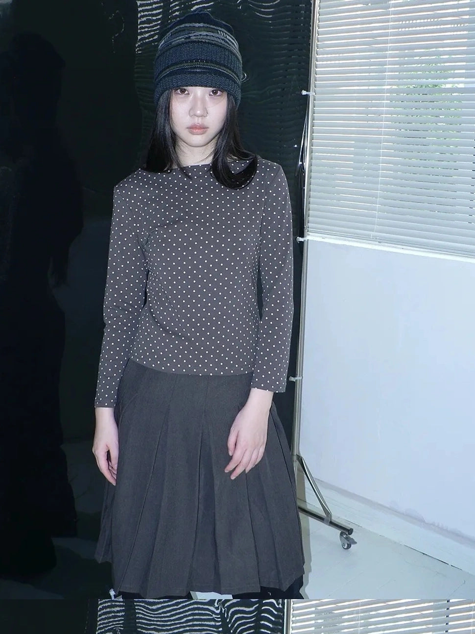 ang project Vintage Polka Dot Print Cropped T-shirt T-shirt