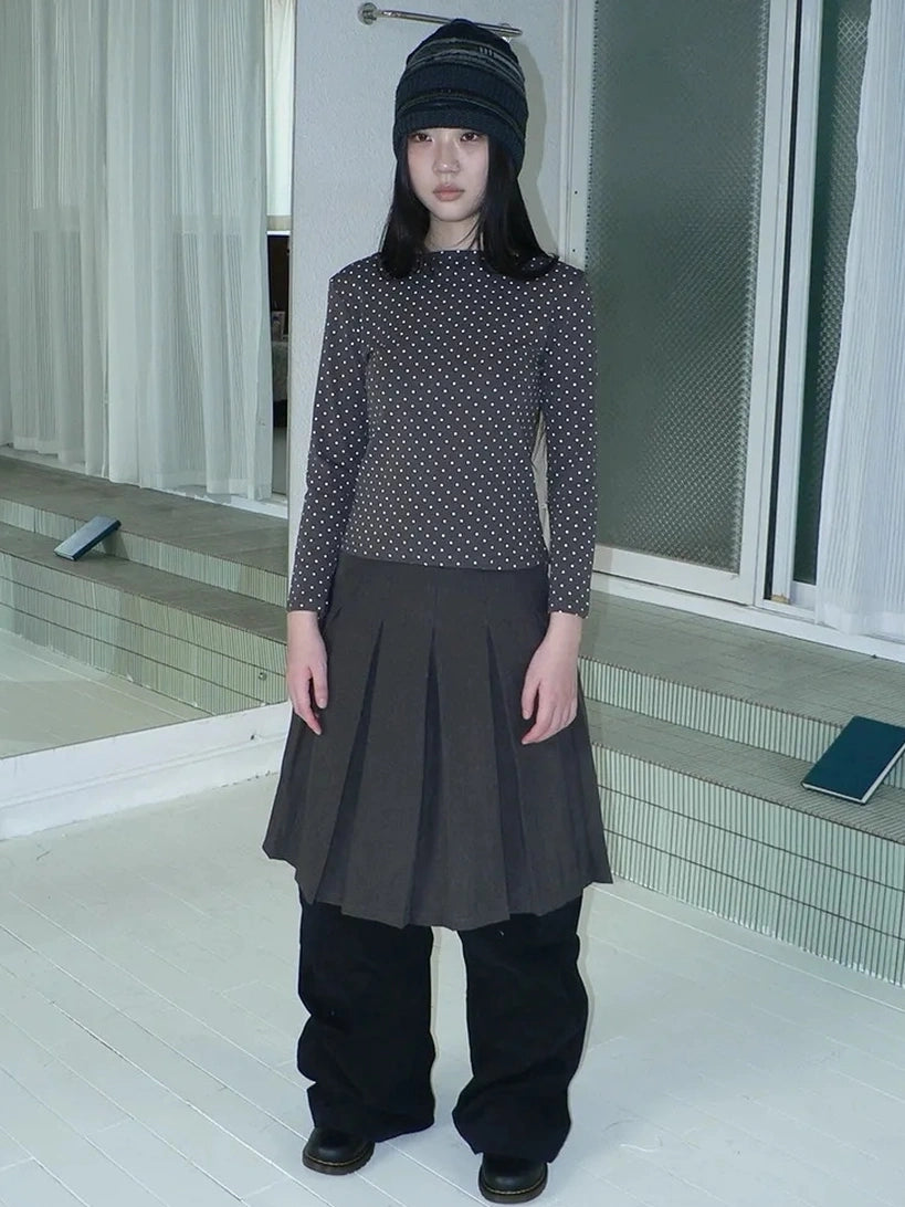 ang project Vintage Polka Dot Print Cropped T-shirt T-shirt