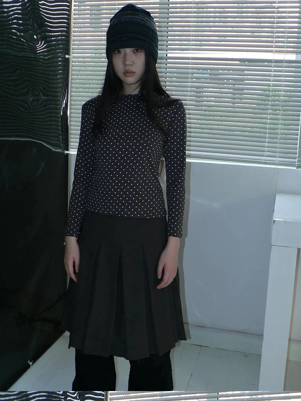 ang project Vintage Polka Dot Print Cropped T-shirt T-shirt