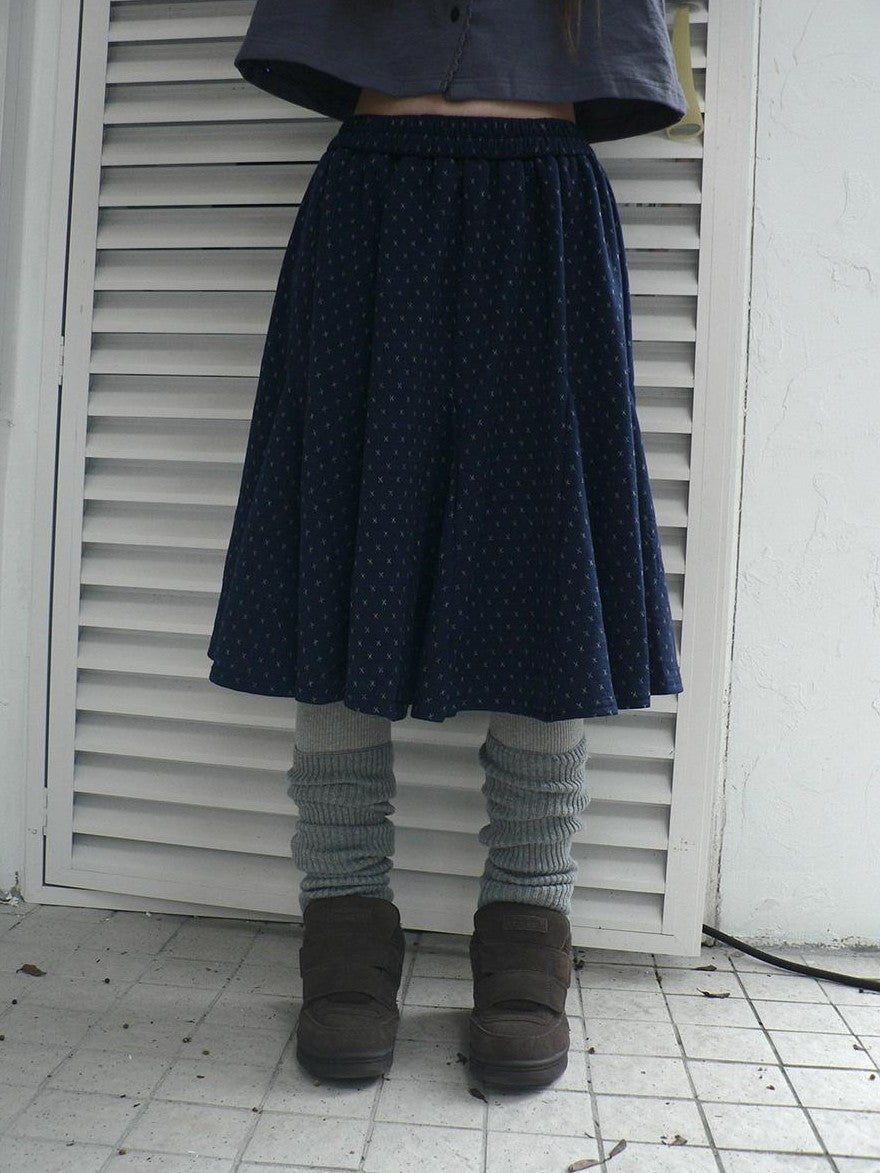 ang project Vintage Print Elastic Waist Loose A Line Women&