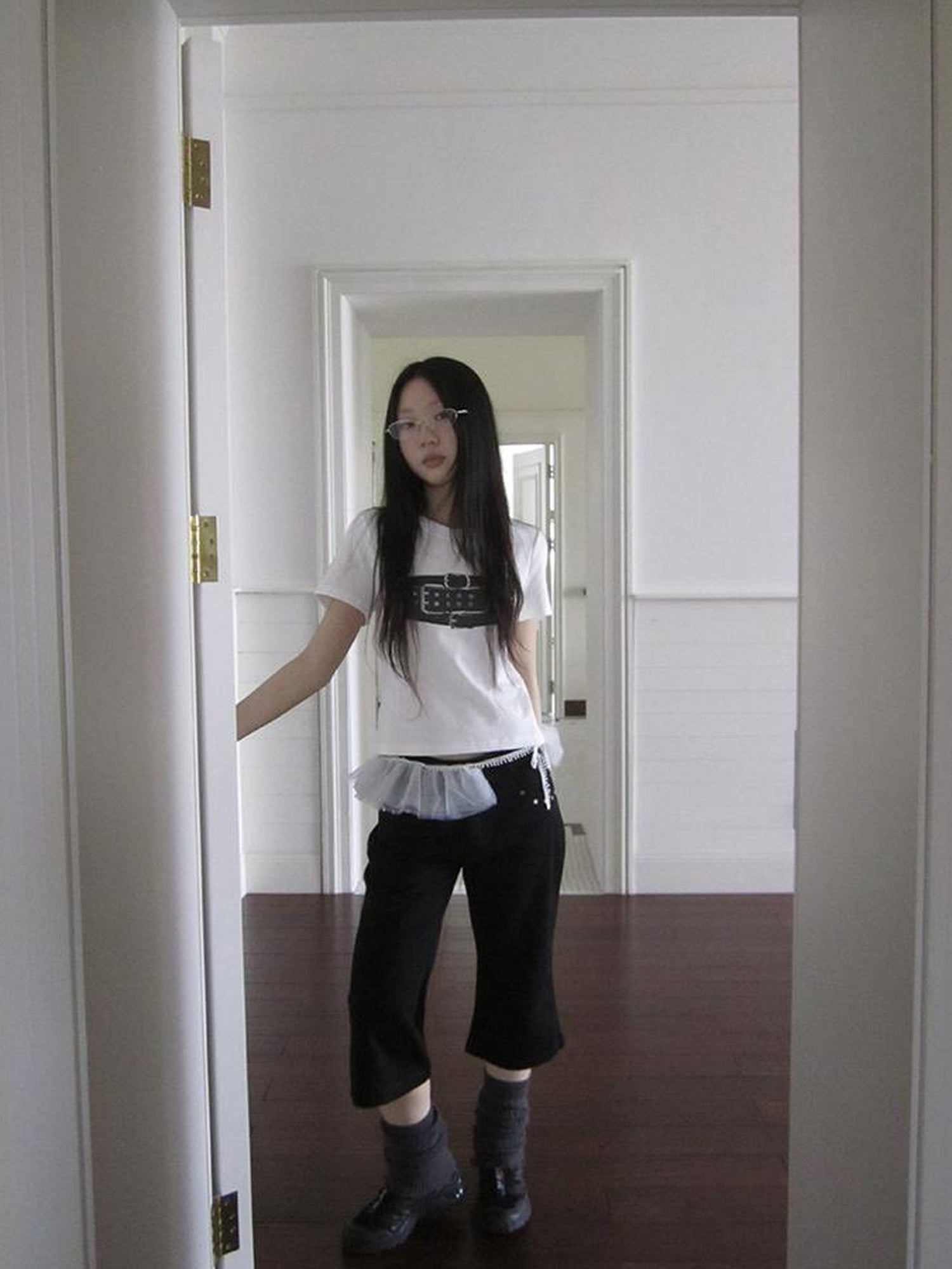 ang project Vintage Rivet Slimming Cropped Flared Pants
