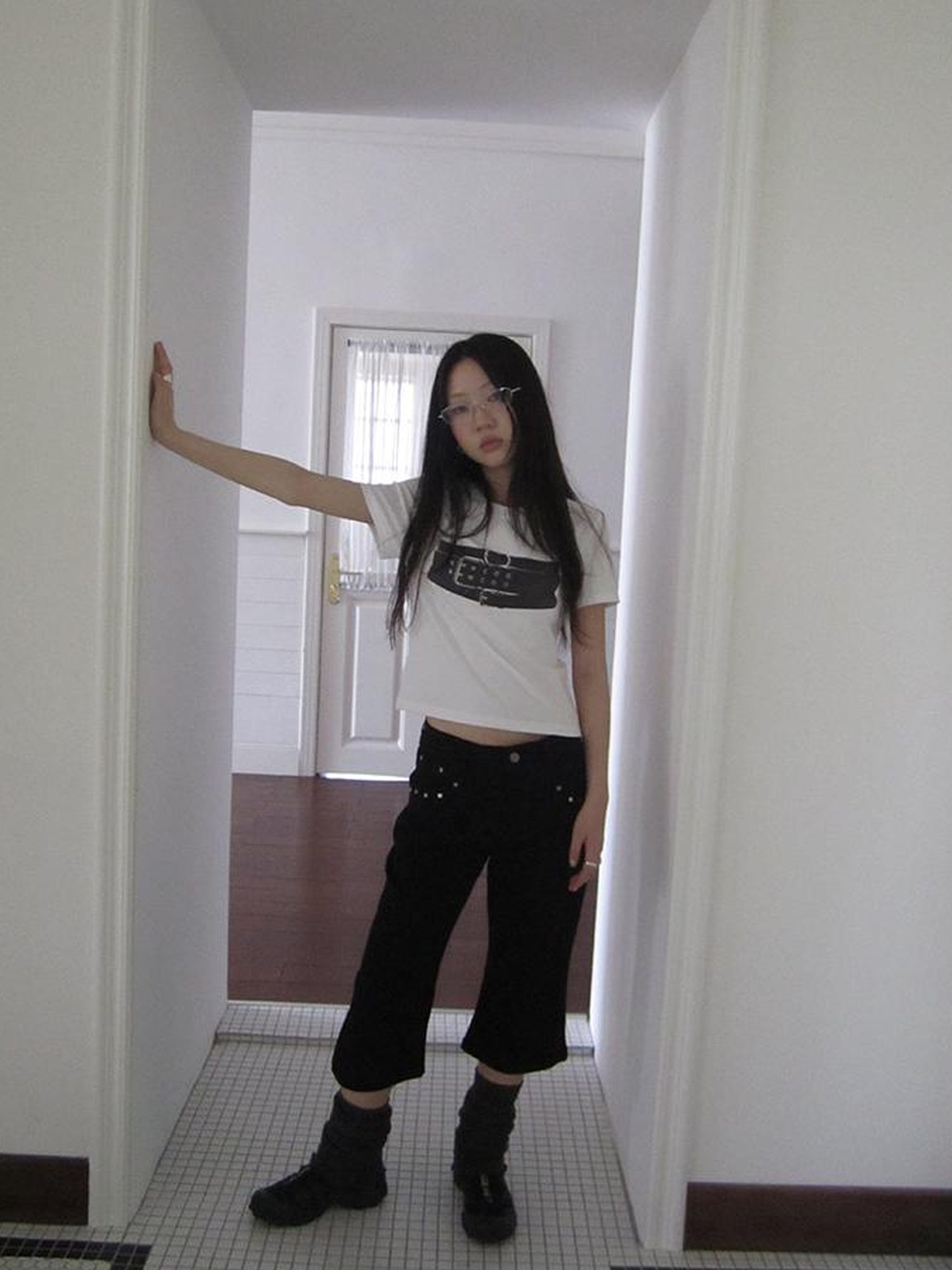ang project Vintage Rivet Slimming Cropped Flared Pants