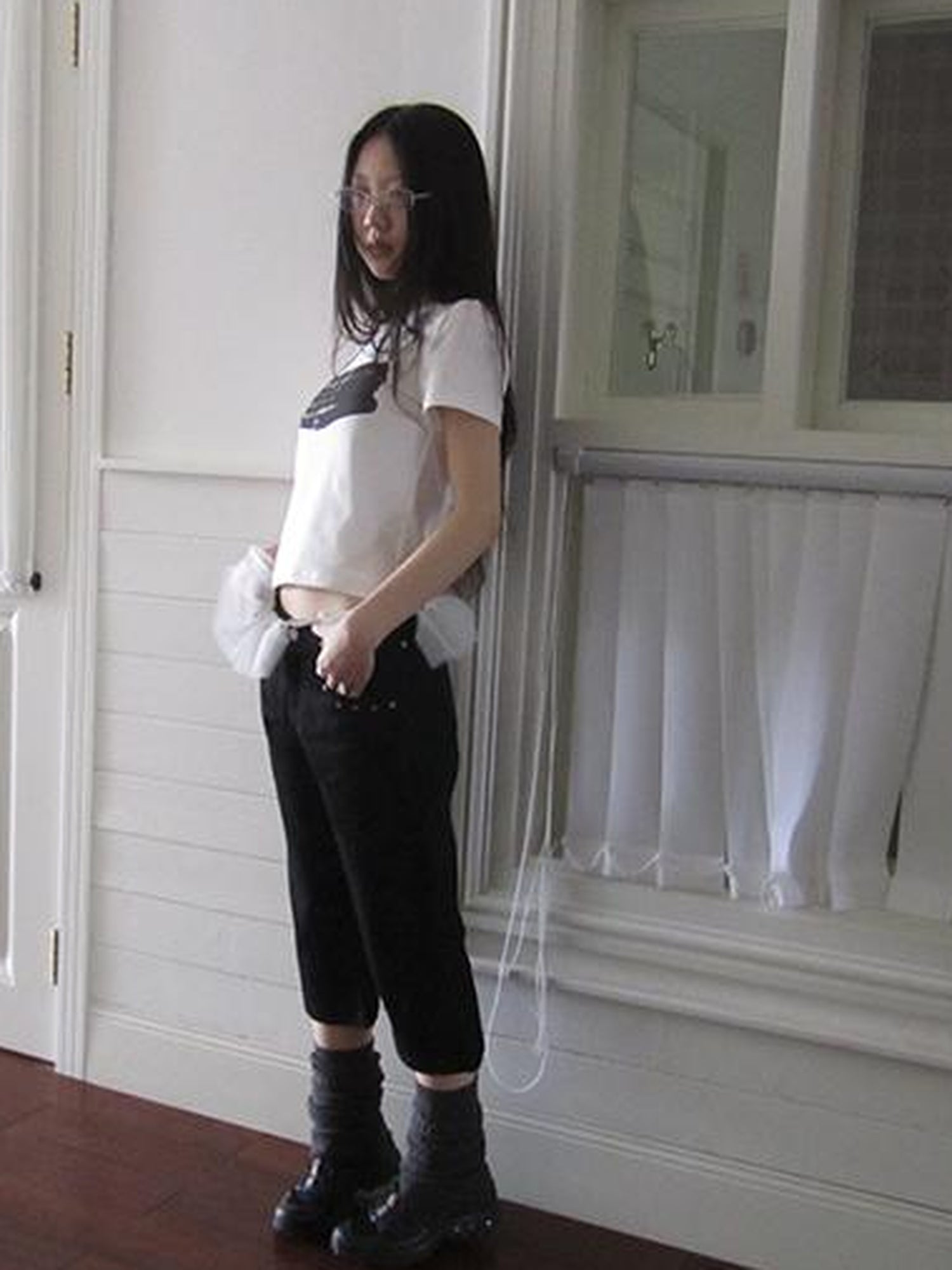 ang project Vintage Rivet Slimming Cropped Flared Pants