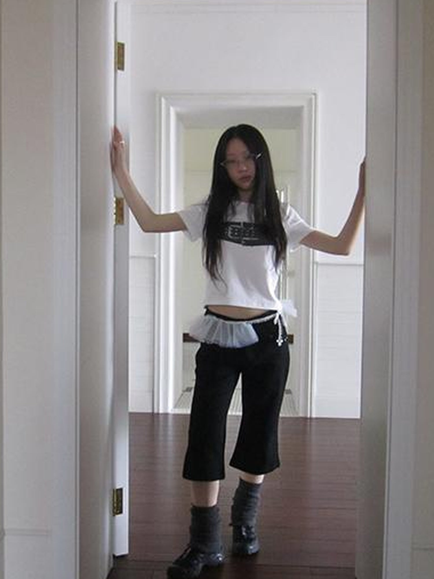 ang project Vintage Rivet Slimming Cropped Flared Pants