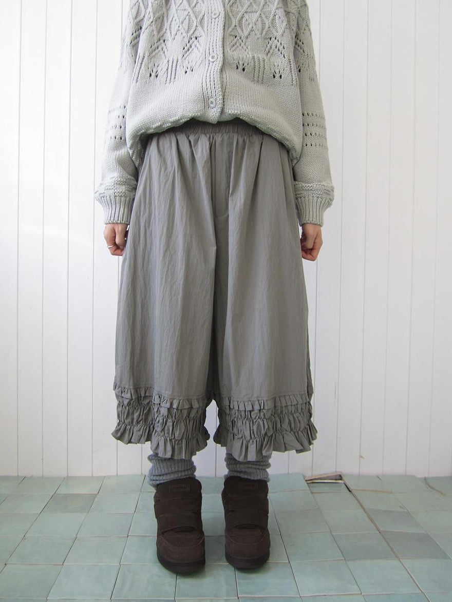 ang project Vintage Ruffle Ruched Elastic Waist Wide Leg Women&