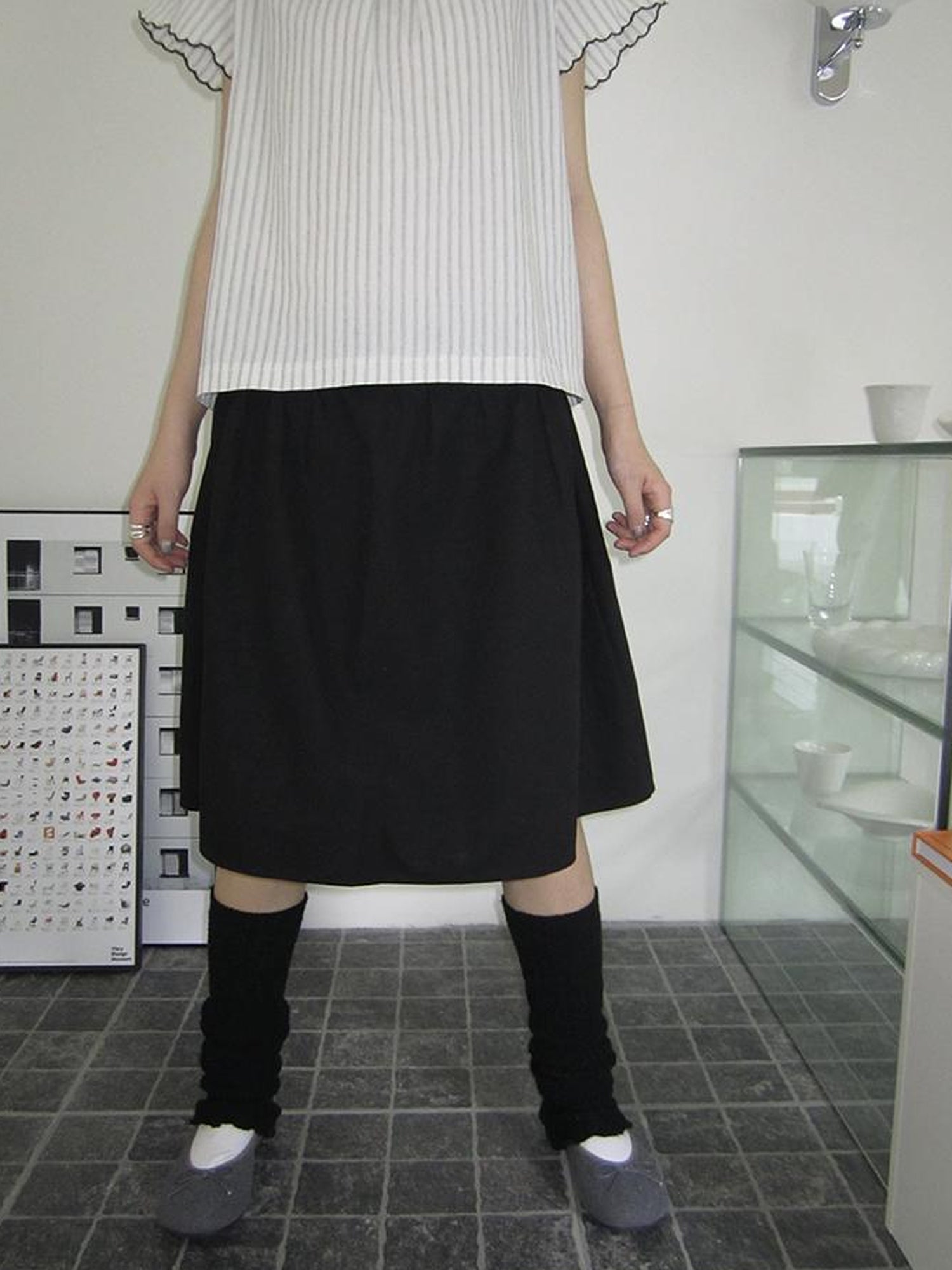 Vintage Solid A Line Skirt with Belt