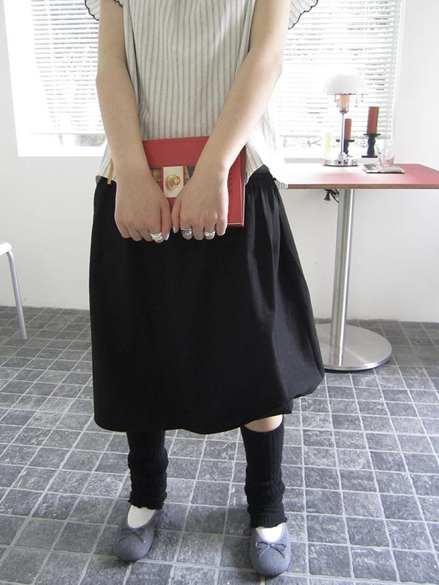 Vintage Solid A Line Skirt with Belt