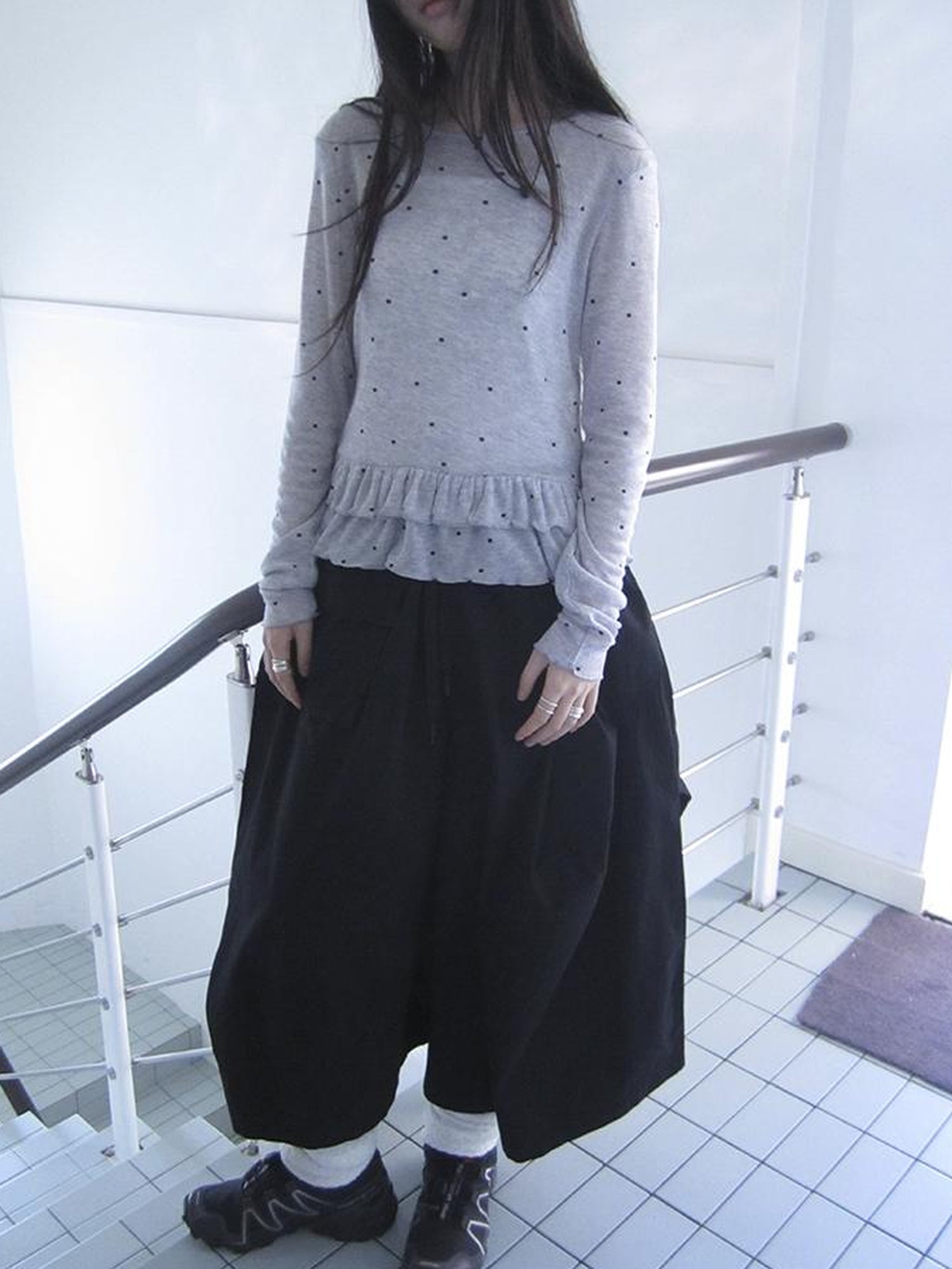 ang project Vintage Solid Multi Pleat Pocket Cargo Pants With Elastic Waist