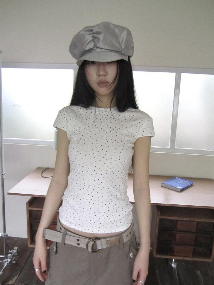ang project Vintage Star And Polka Dot Print Slim Fit Women&