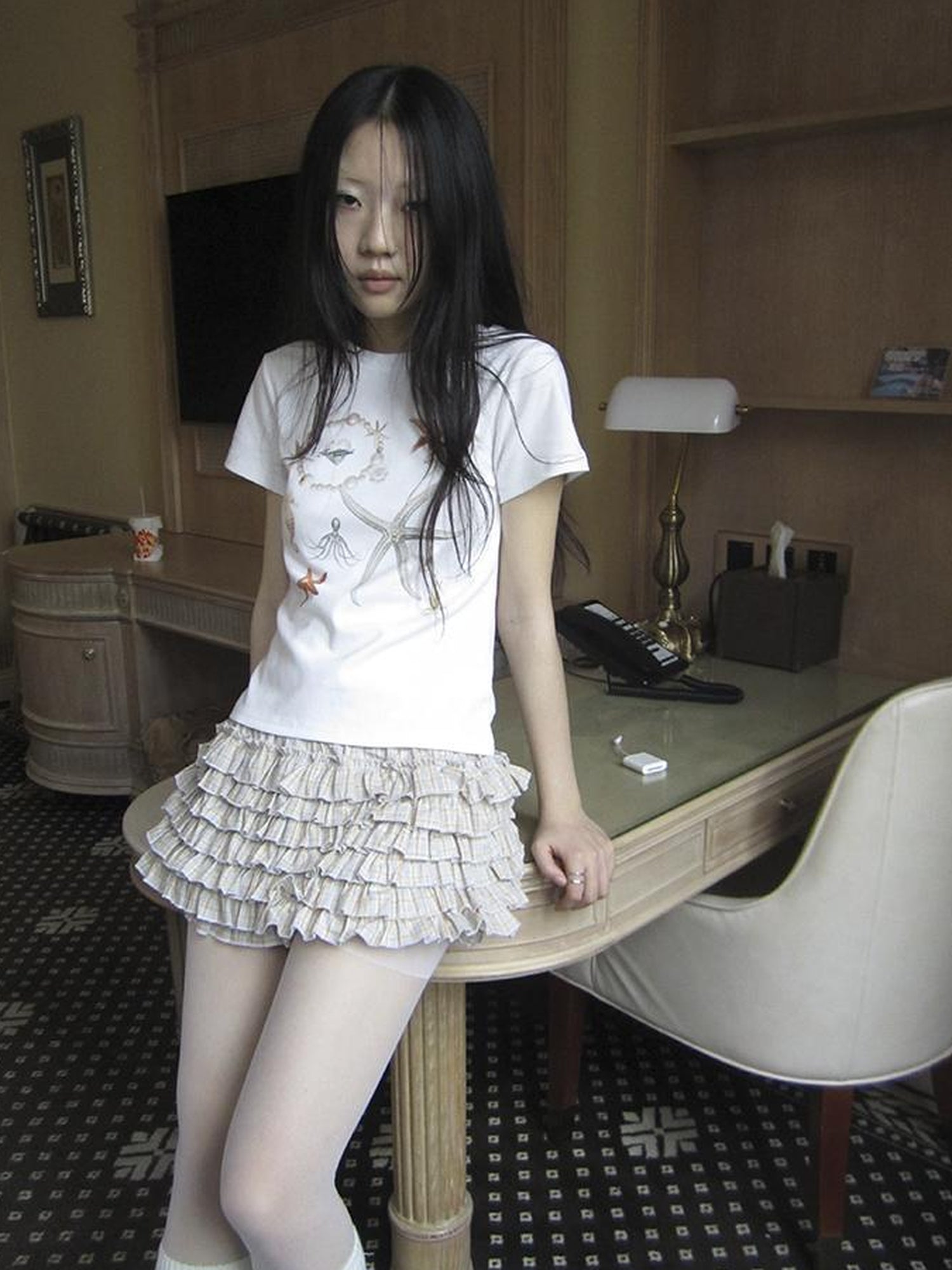 Updateang project Vintage Starfish Print Cotton Tee Women S Retro Casual Top