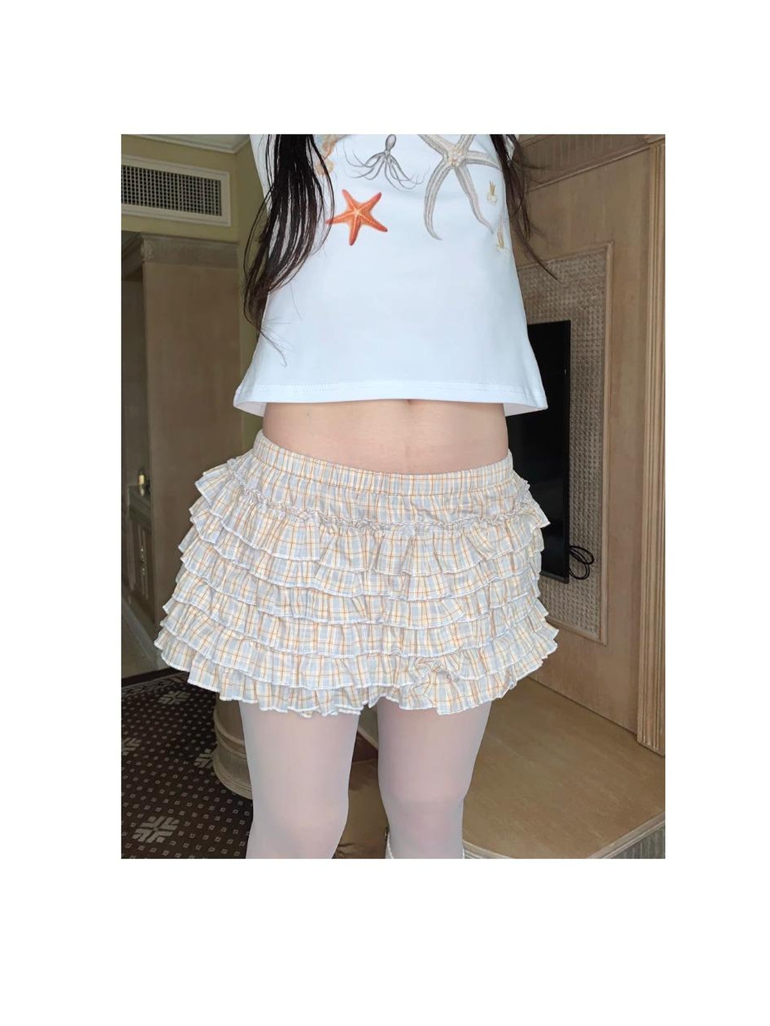 Updateang project Vintage Starfish Print Cotton Tee Women S Retro Casual Top