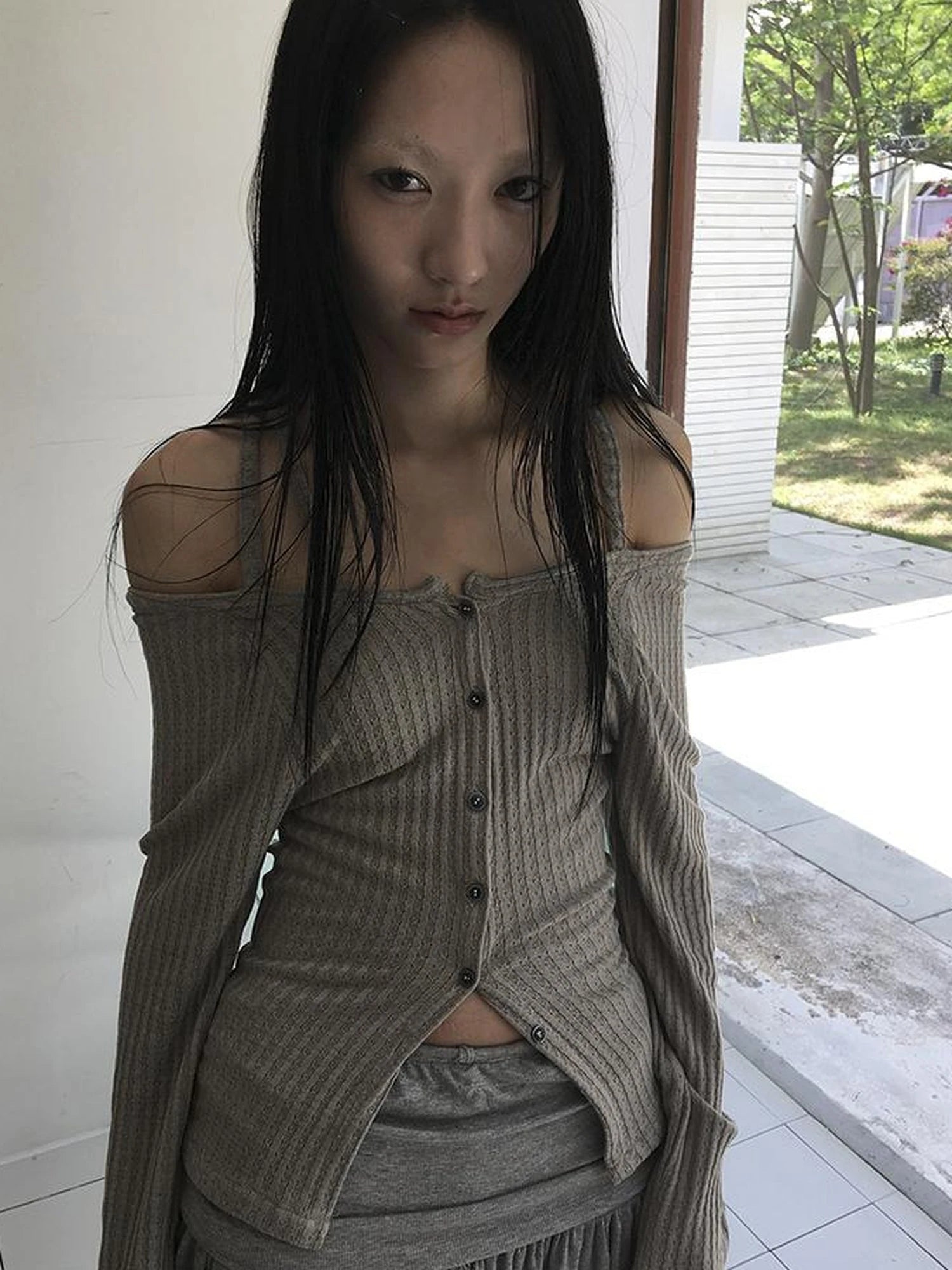 Vintage Textured Button Front Knit Bolero