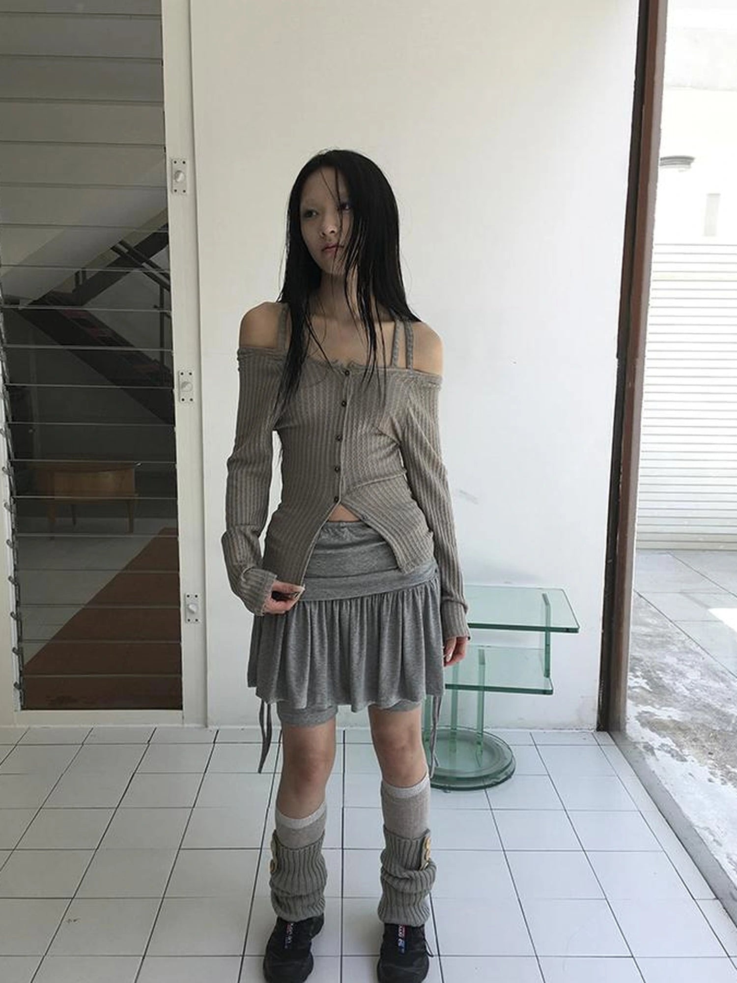 Vintage Textured Button Front Knit Bolero