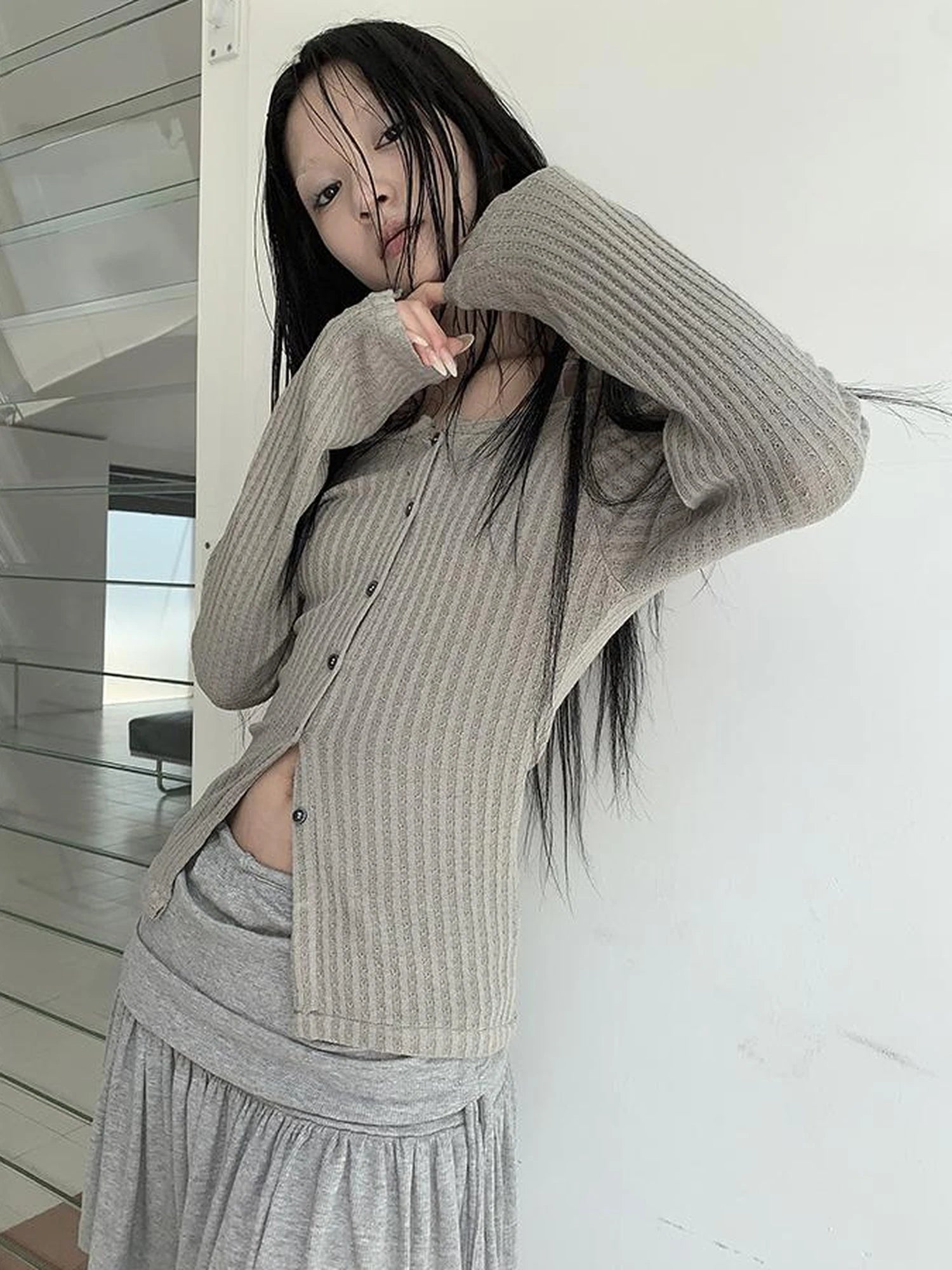 Vintage Textured Button Front Knit Bolero