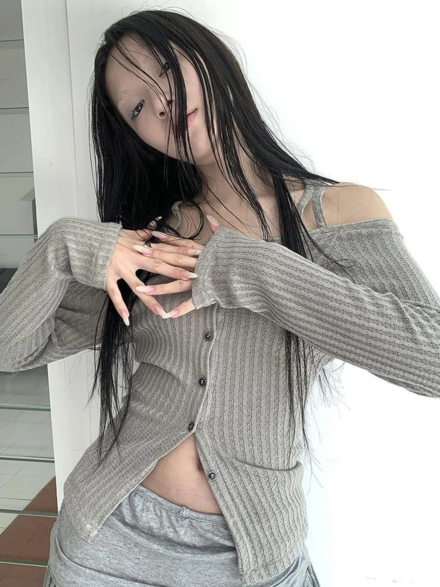 Vintage Textured Button Front Knit Bolero