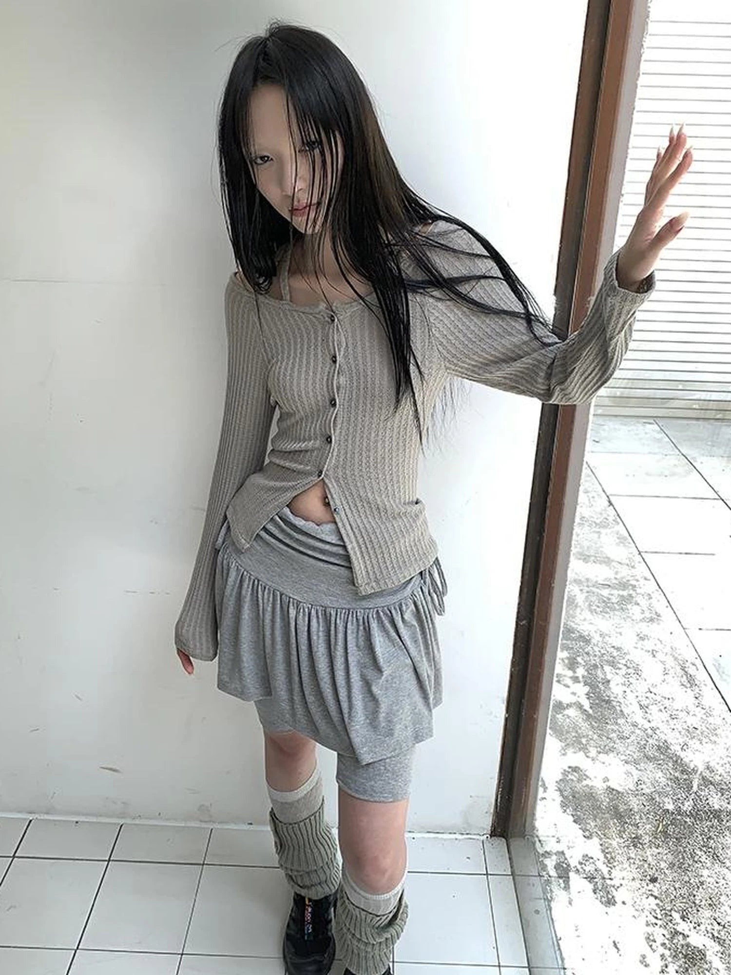 Vintage Textured Button Front Knit Bolero