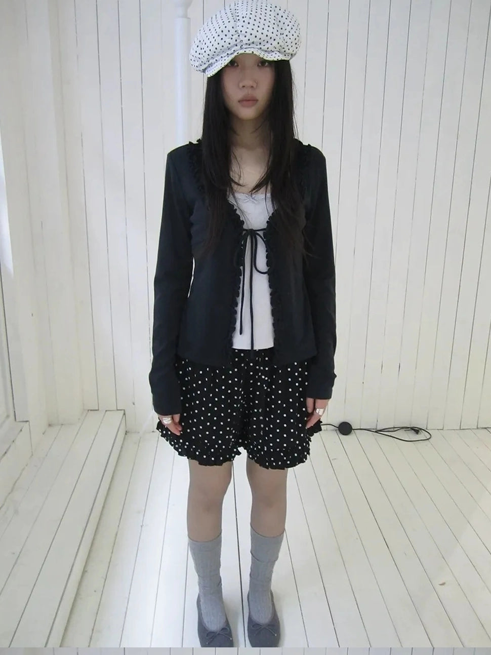 ang project Vintage Two Tone Bow Tie Peplum Blouse T-shirt