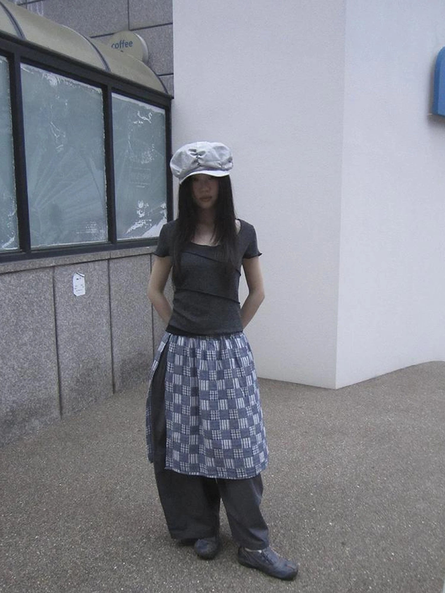 Vintage U Neck Layered Contrast Top