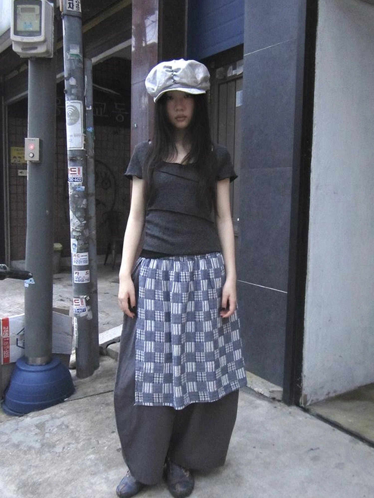 Vintage U Neck Layered Contrast Top