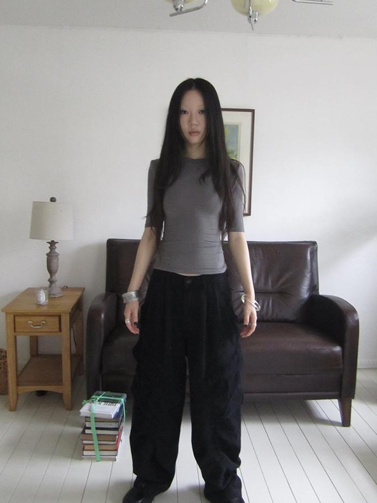 ang project Vintage Washed Pleated Pocket Cargo Pants