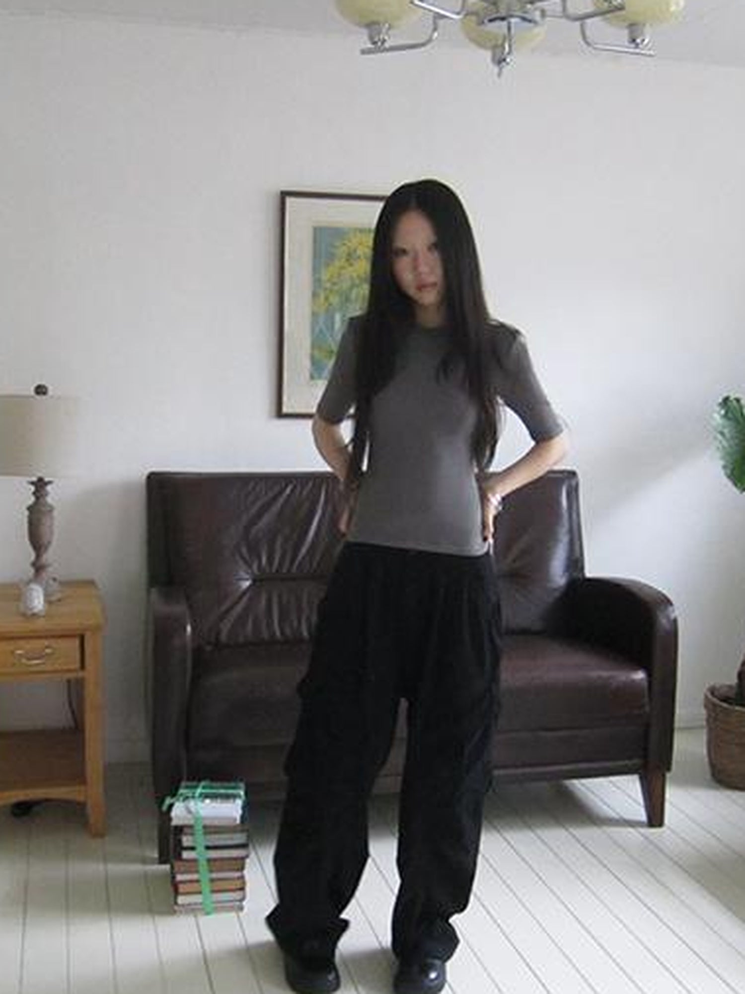 ang project Vintage Washed Pleated Pocket Cargo Pants