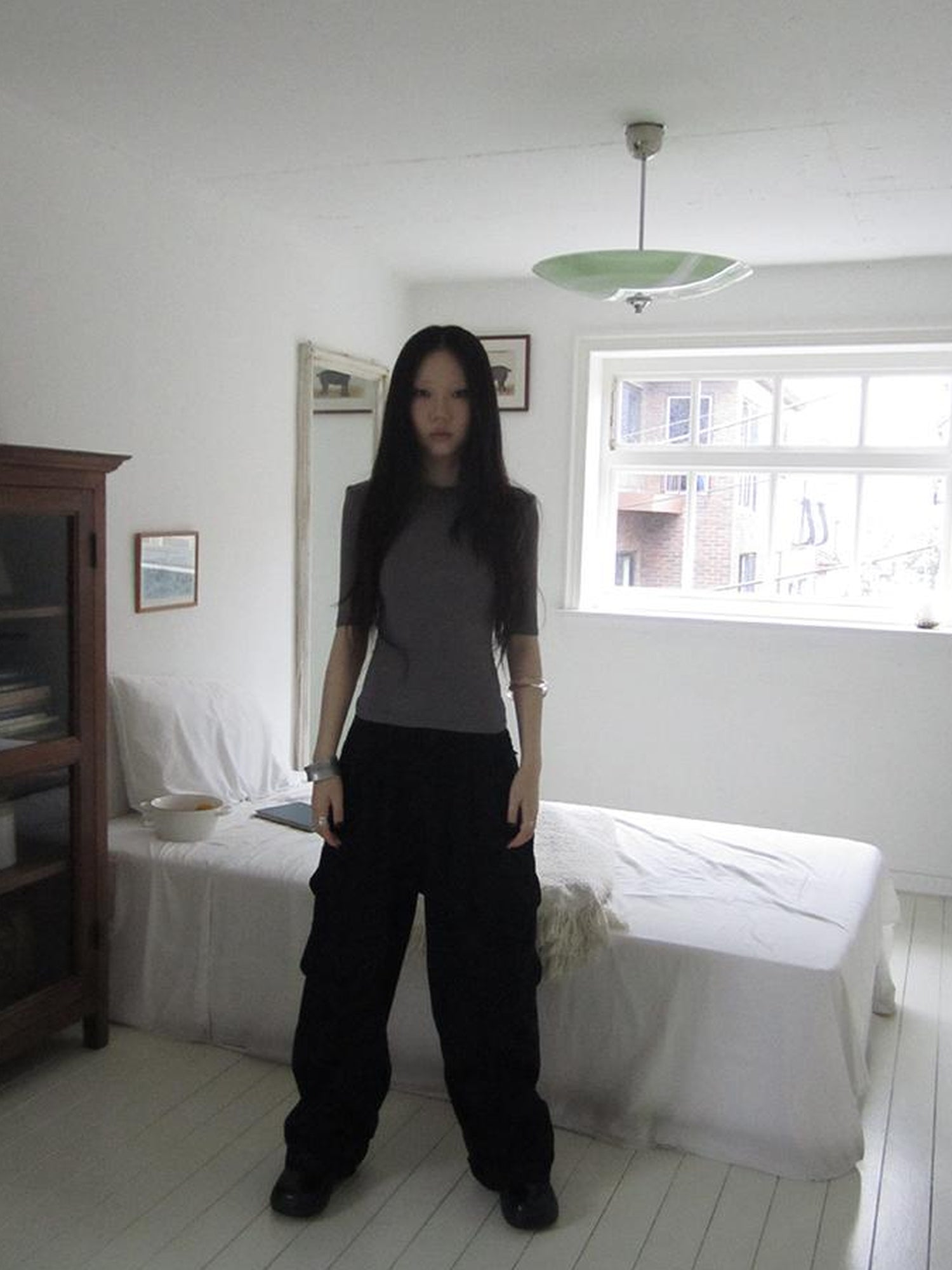 ang project Vintage Washed Pleated Pocket Cargo Pants