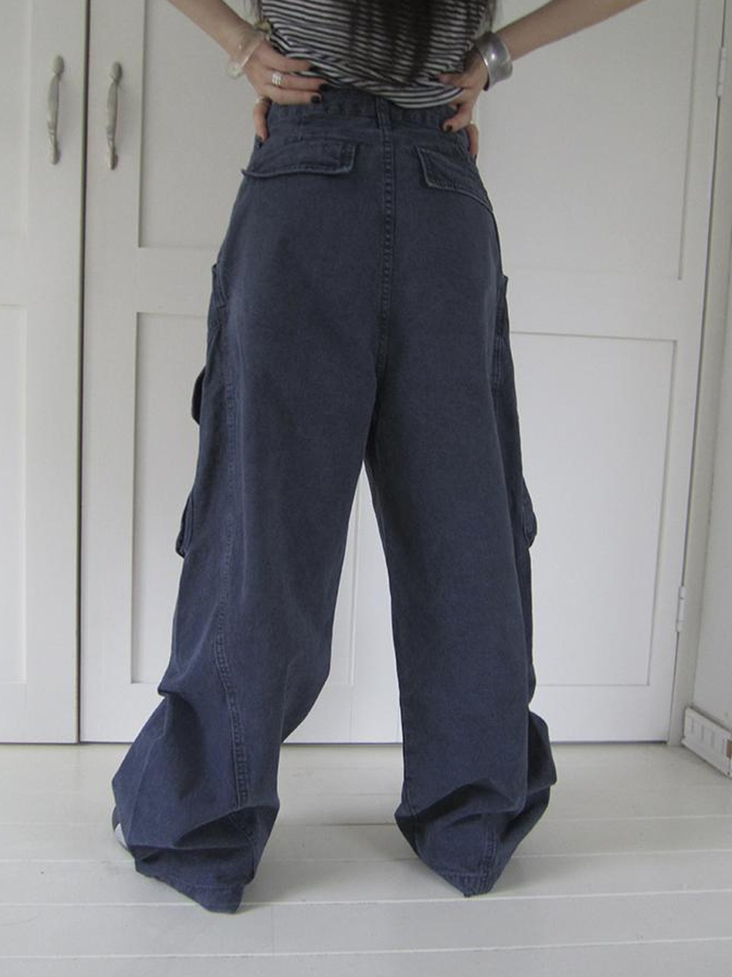 ang project Vintage Washed Pleated Pocket Cargo Pants