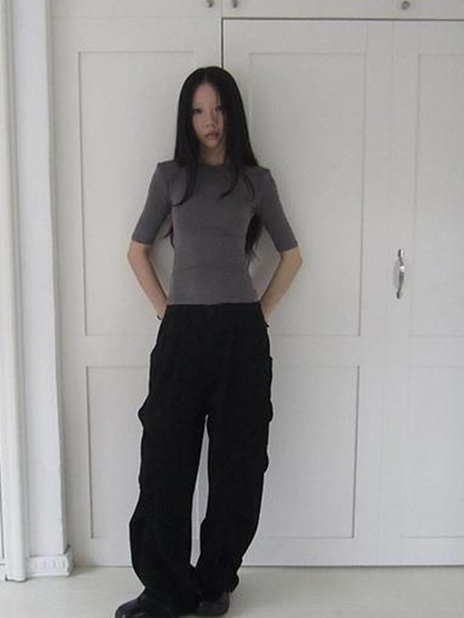ang project Vintage Washed Pleated Pocket Cargo Pants