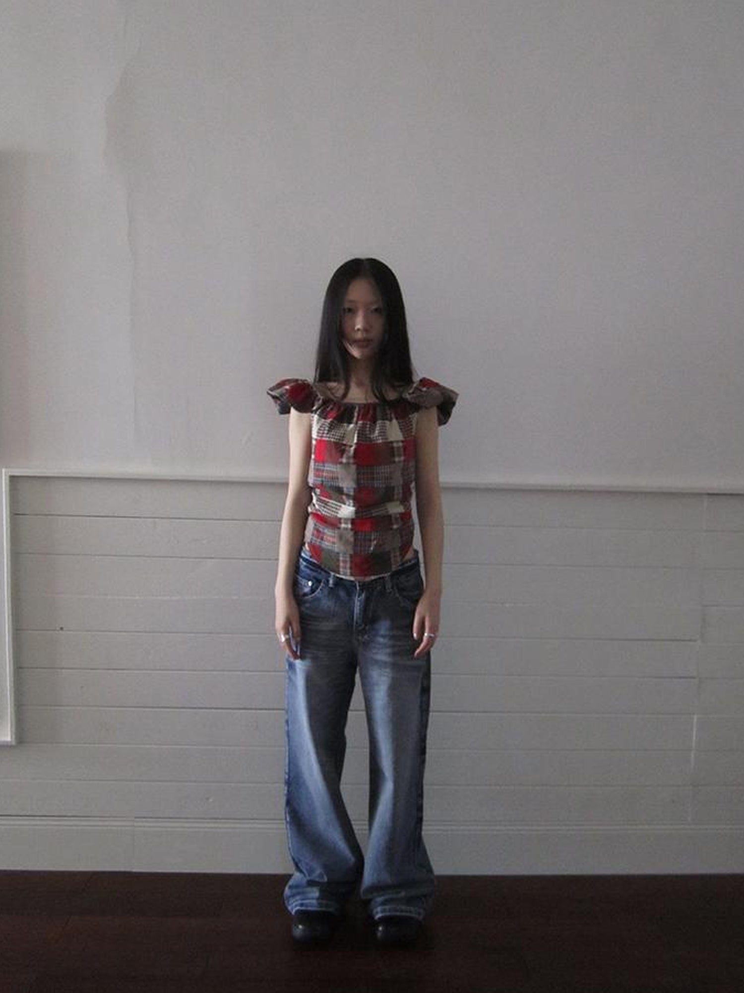 ang project Vintage Washed Y2K Straight Leg Jeans