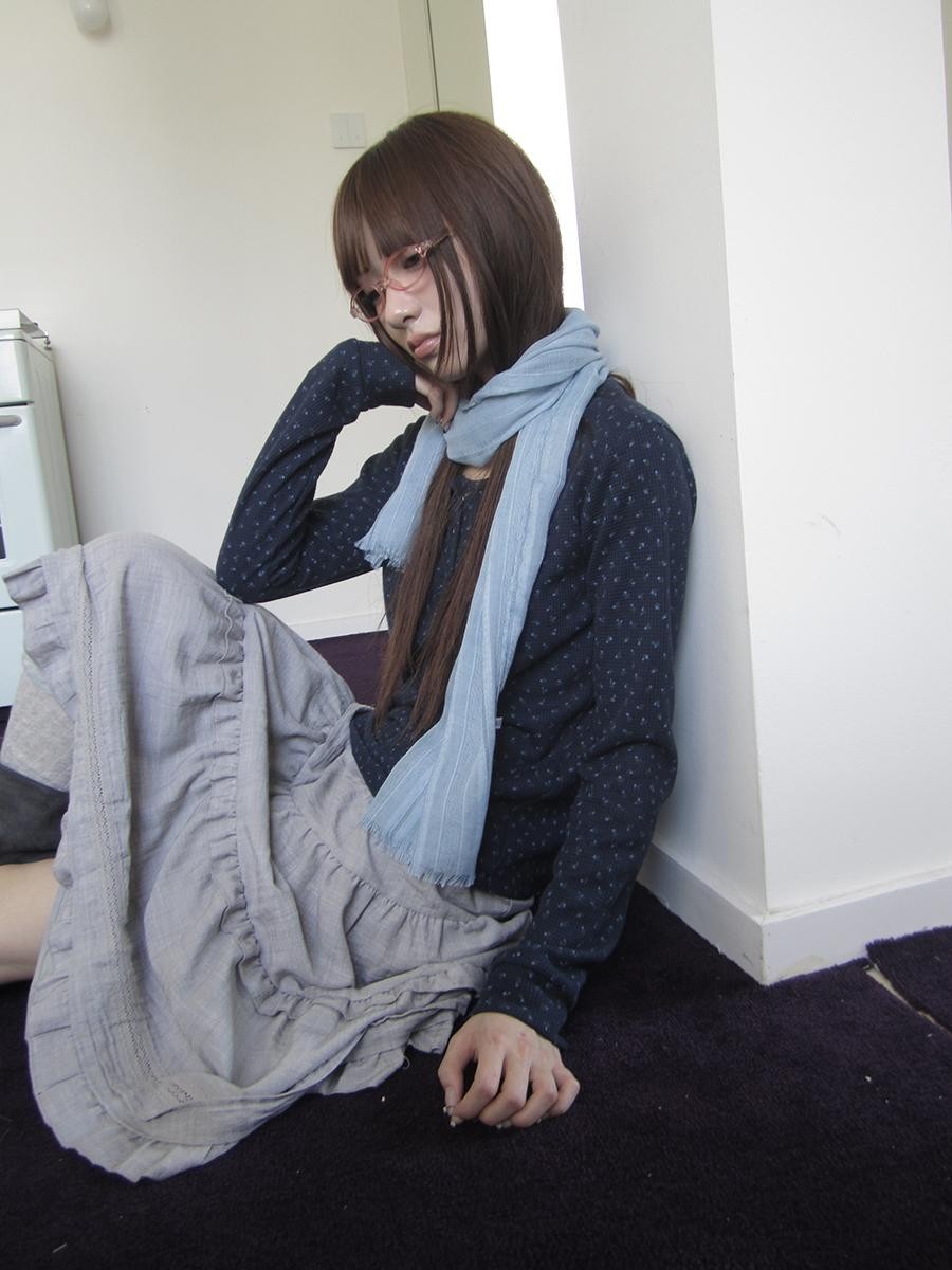 ang project Waffle Knit Floral Print Three Button Roundneck Women&