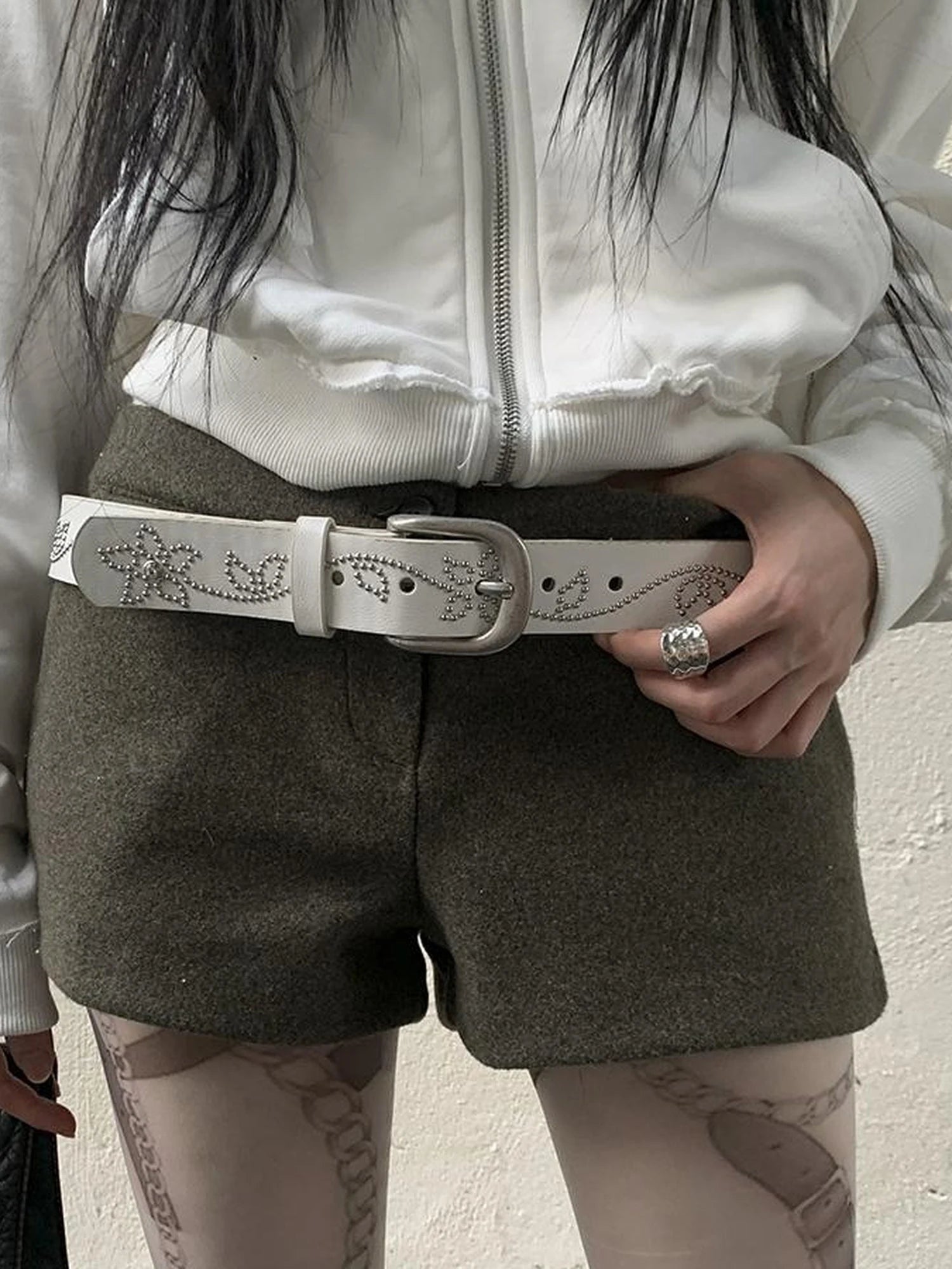 Y2K Studded Metal Buckle Vintage Punk Belt