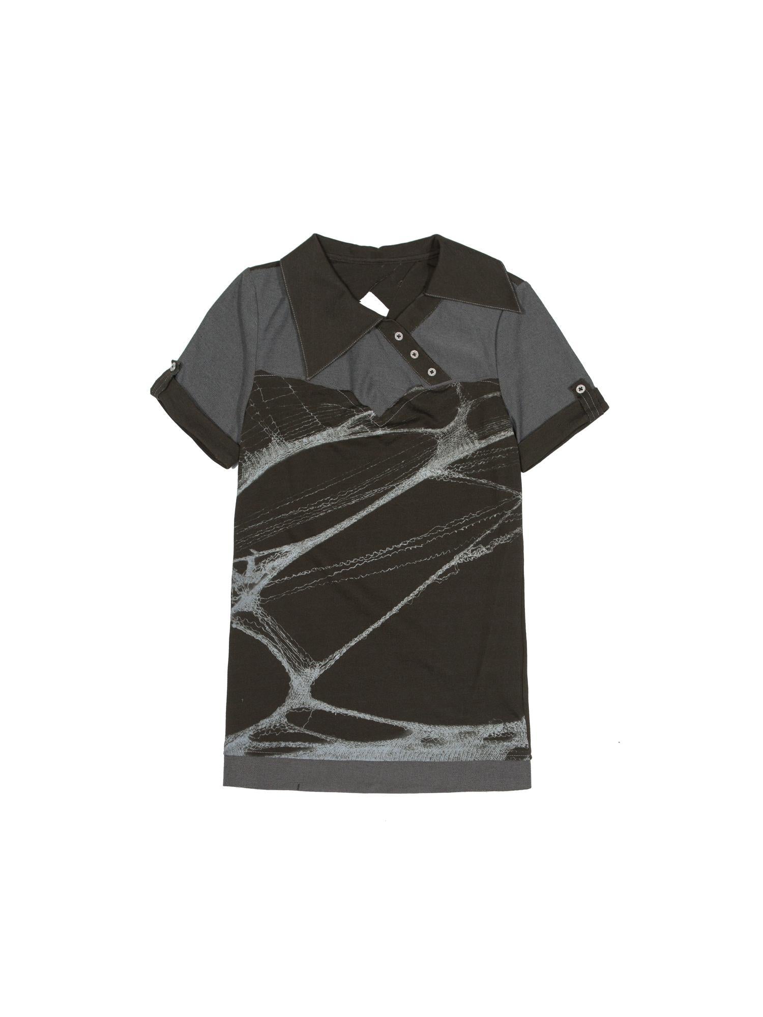 ARIADNAw Spiderweb Print Punk T Shirt Fearless Streetwear