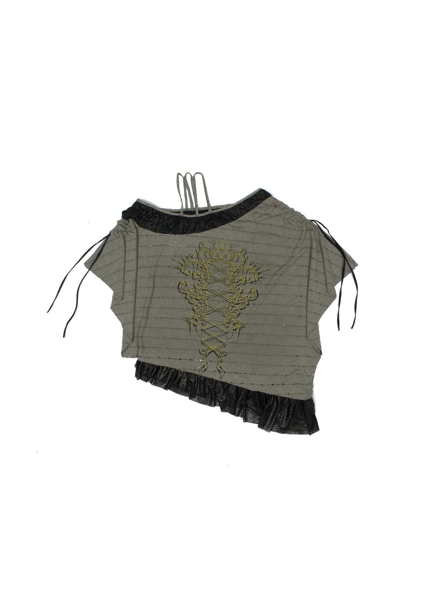 Punk Revival Batwing Lace Tee Vintage Summer Top