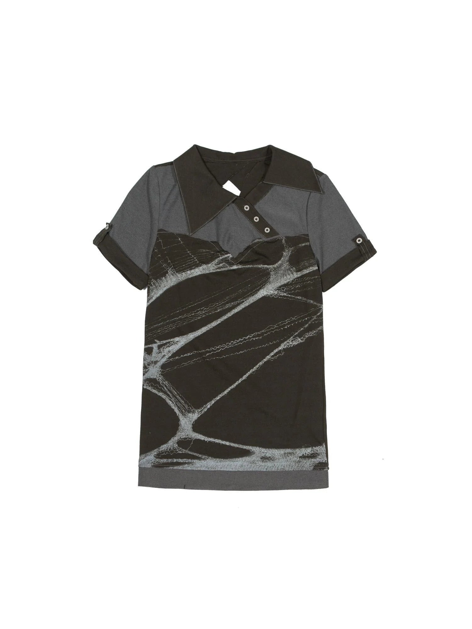 Spiderweb Print Punk T Shirt Fearless Streetwear